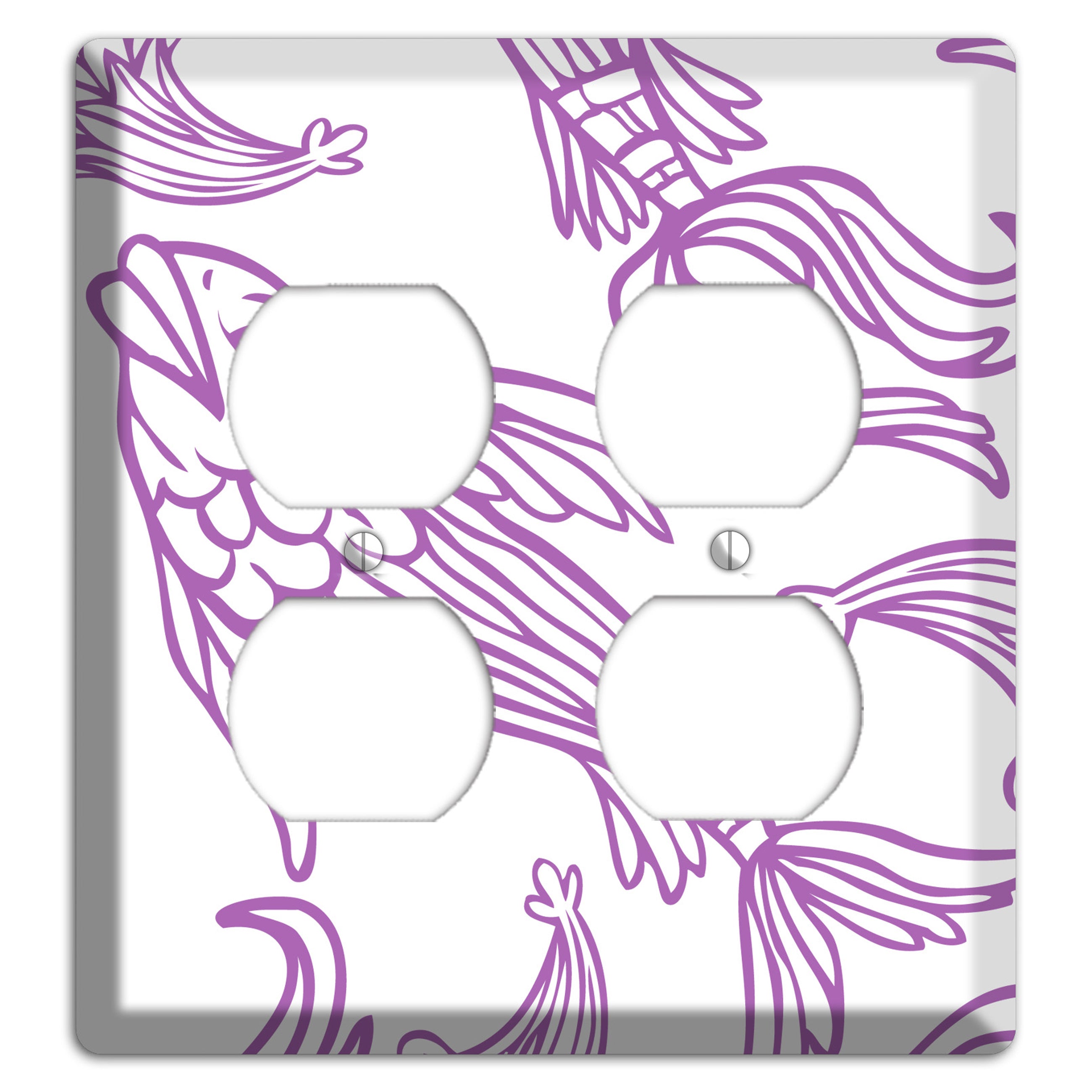 Purple and White Koi 2 Duplex Wallplate