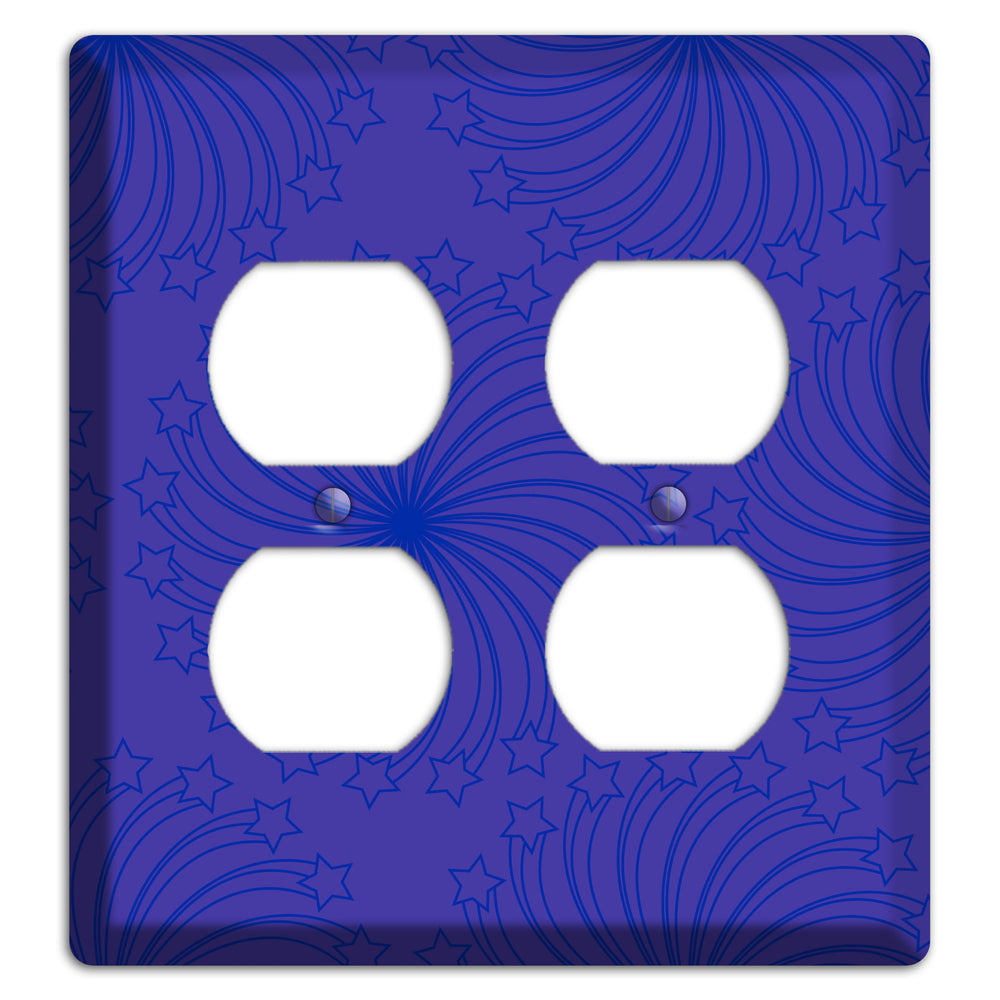 Multi Purple Star Swirl 2 Duplex Wallplate