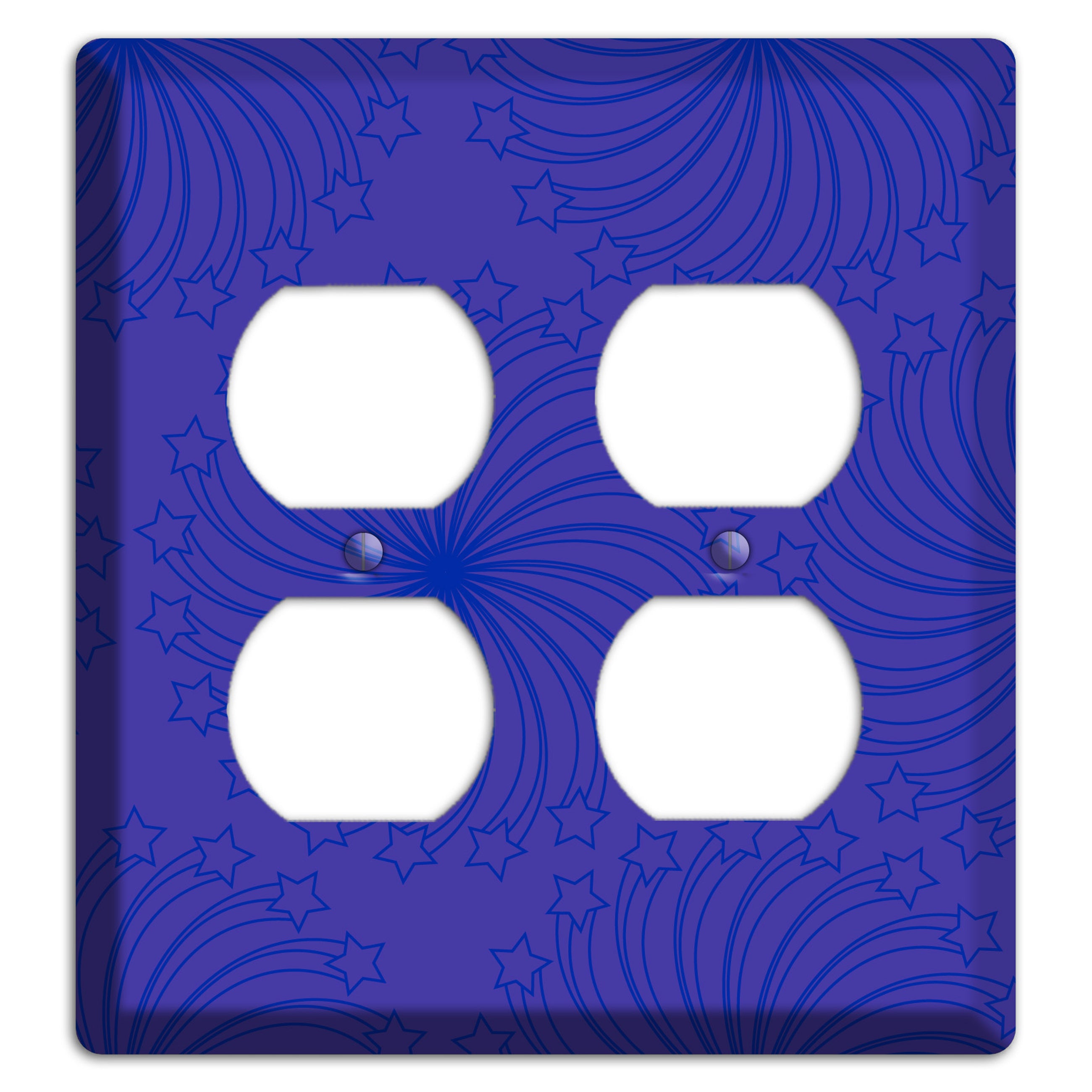 Multi Purple Star Swirl 2 Duplex Wallplate