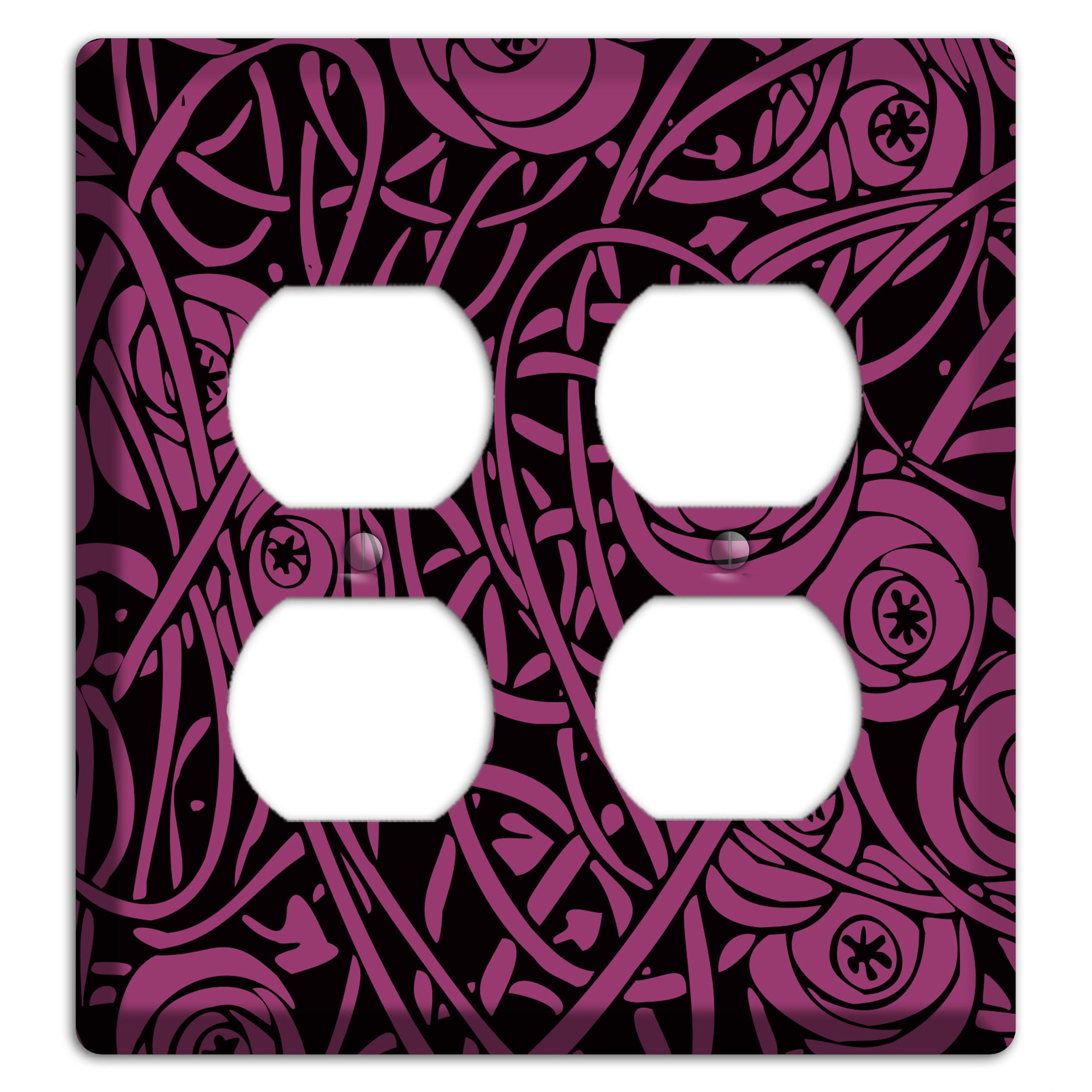 Fuschia Deco Floral 2 Duplex Wallplate