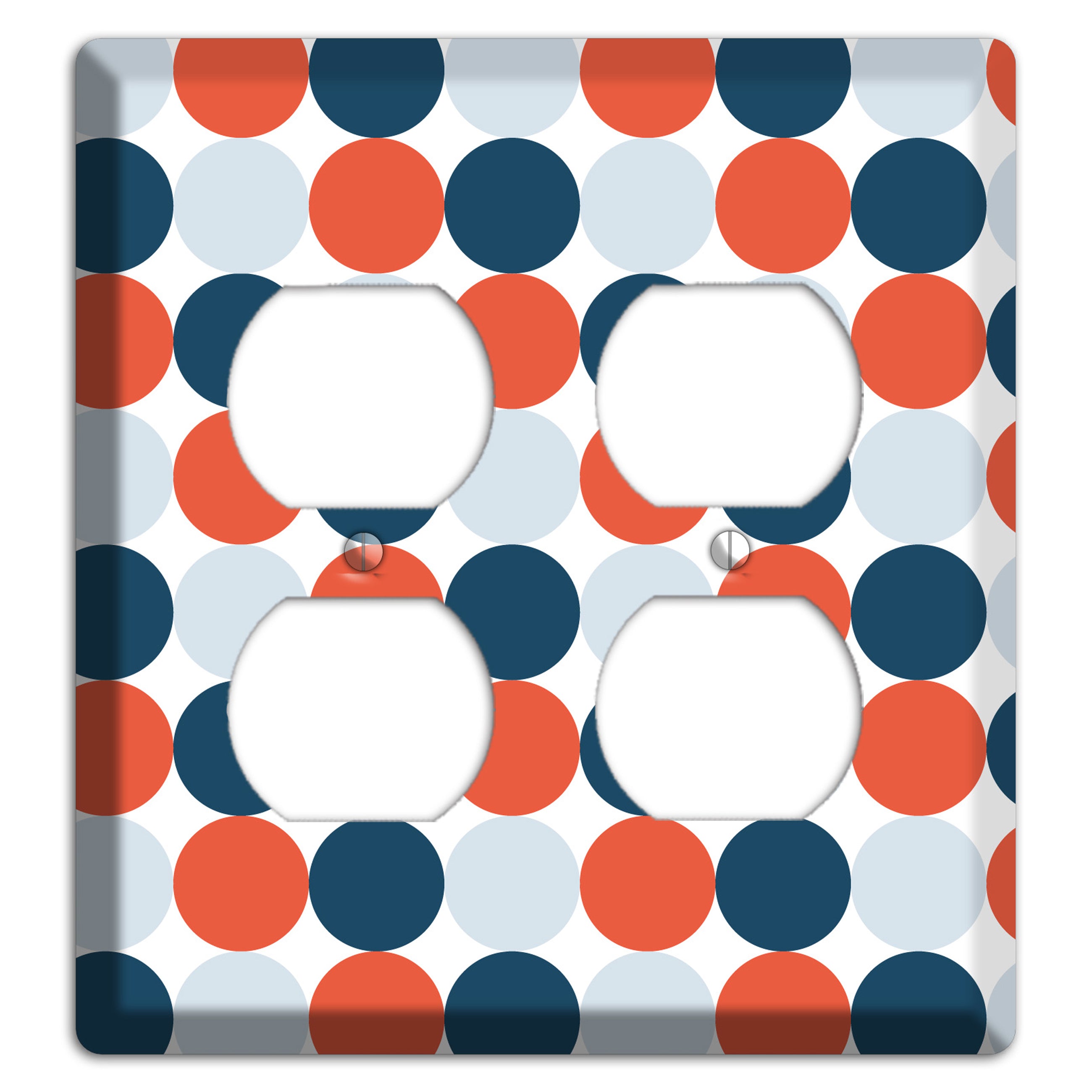 Multi Blue Red Tiled Dots 2 Duplex Wallplate