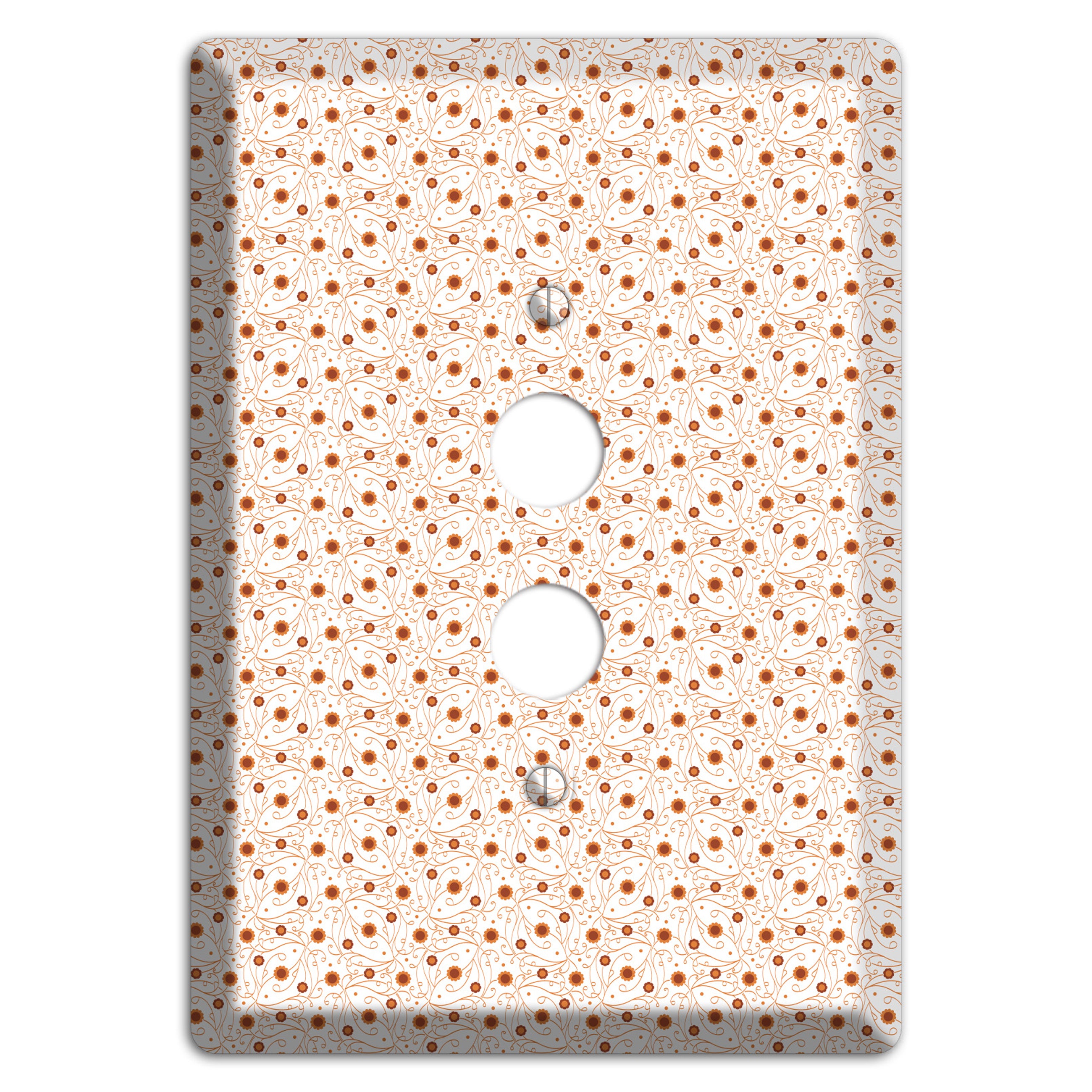 Tiny White Vine Floral 1 Pushbutton Wallplate