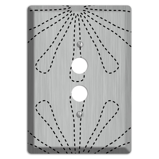 Retro Stipple Floral  Stainless 1 Pushbutton Wallplate