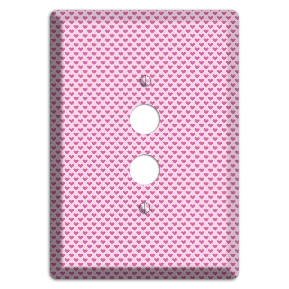 Pink Hearts 1 Pushbutton Wallplate