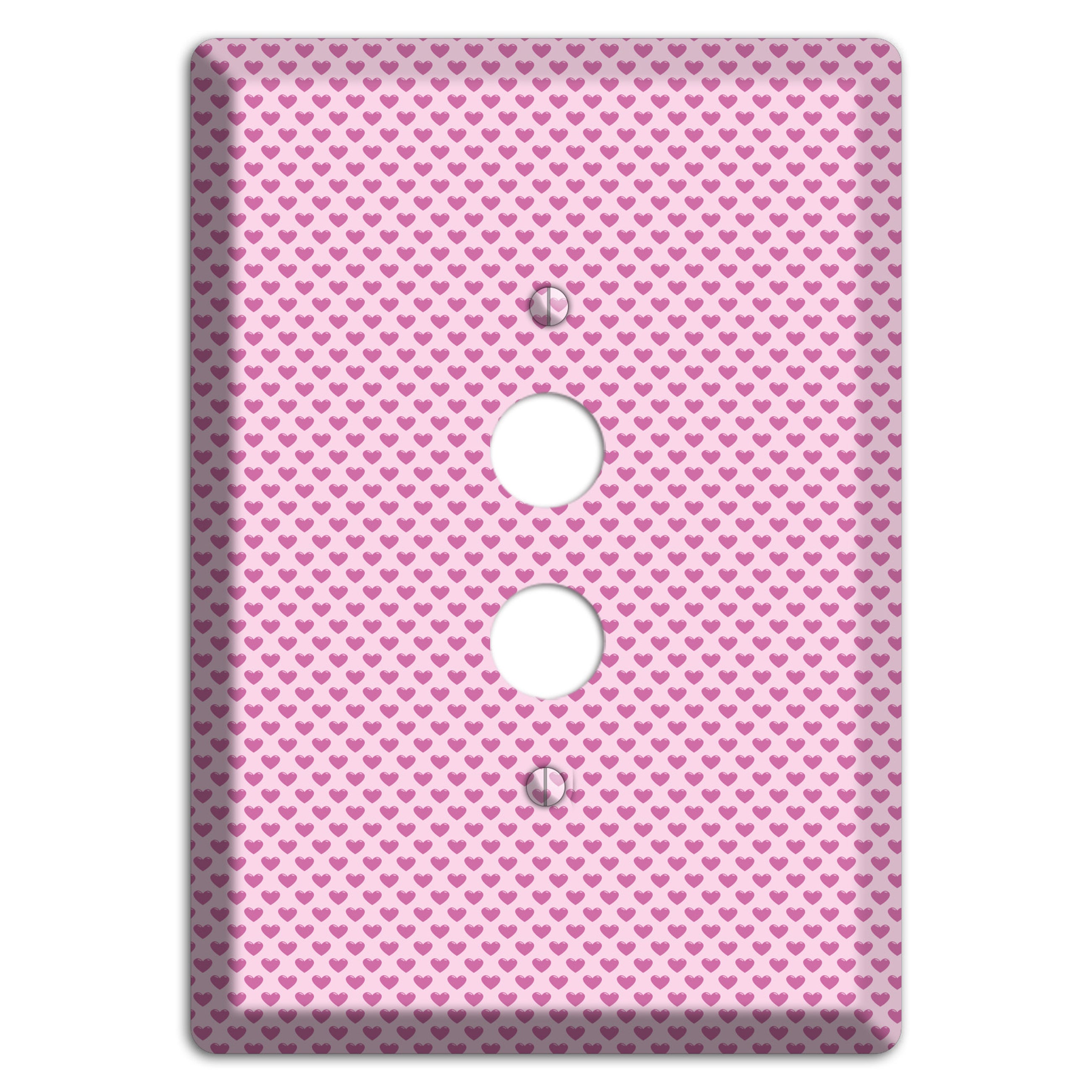 Pink Hearts 1 Pushbutton Wallplate
