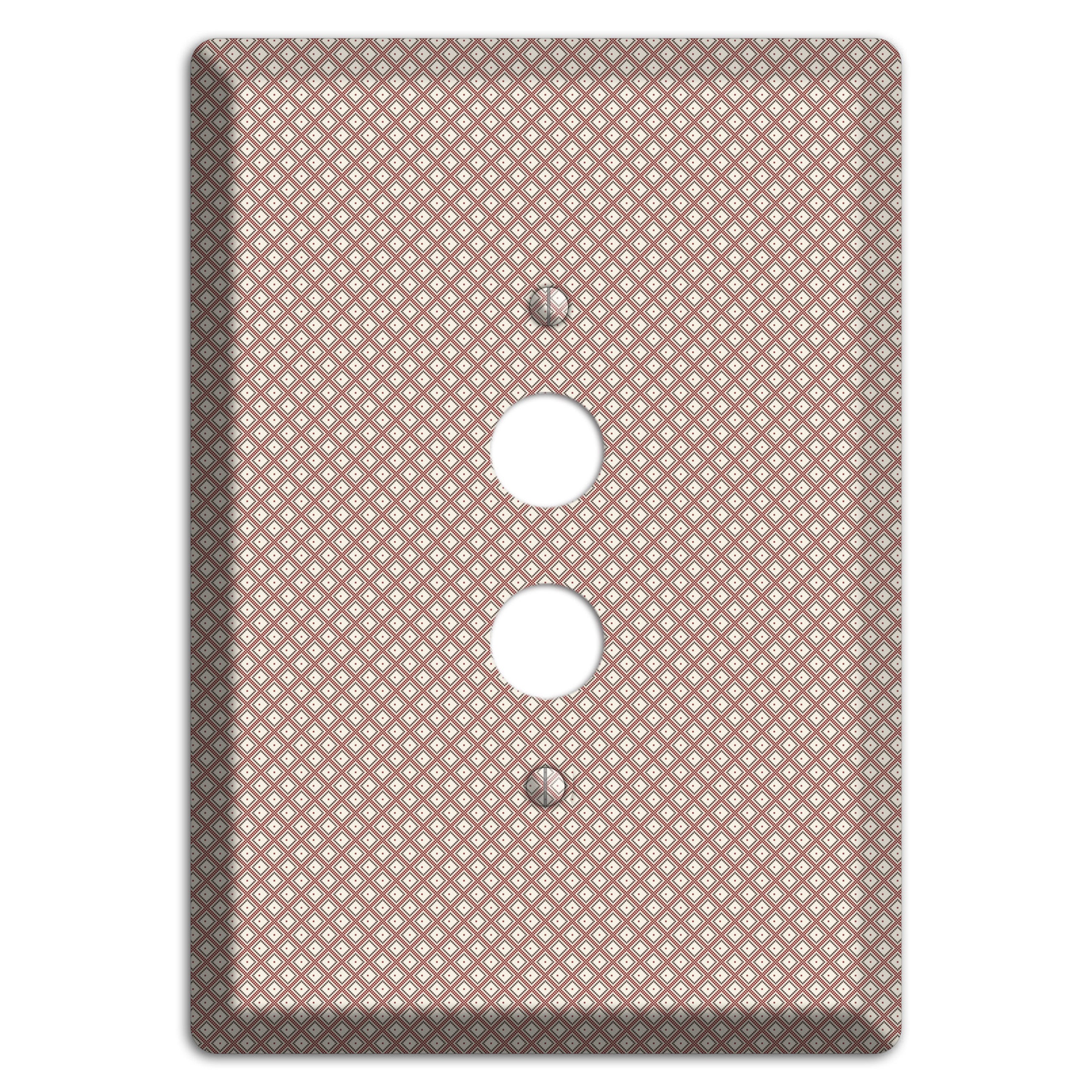 Light Brown and Beige Diamonds 1 Pushbutton Wallplate