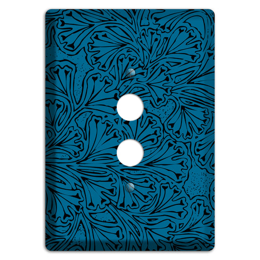Deco Blue Interlocking Floral 1 Pushbutton Wallplate