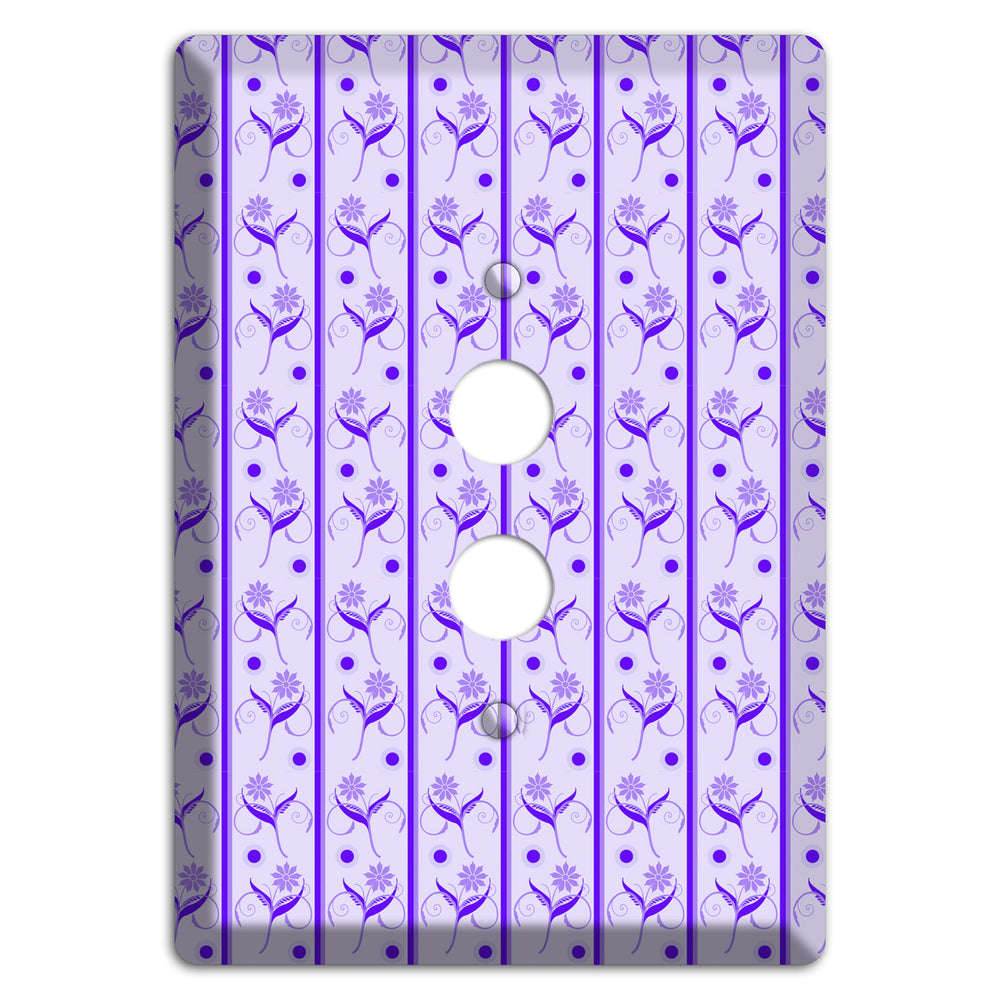 Purple Floral Pattern 1 Pushbutton Wallplate