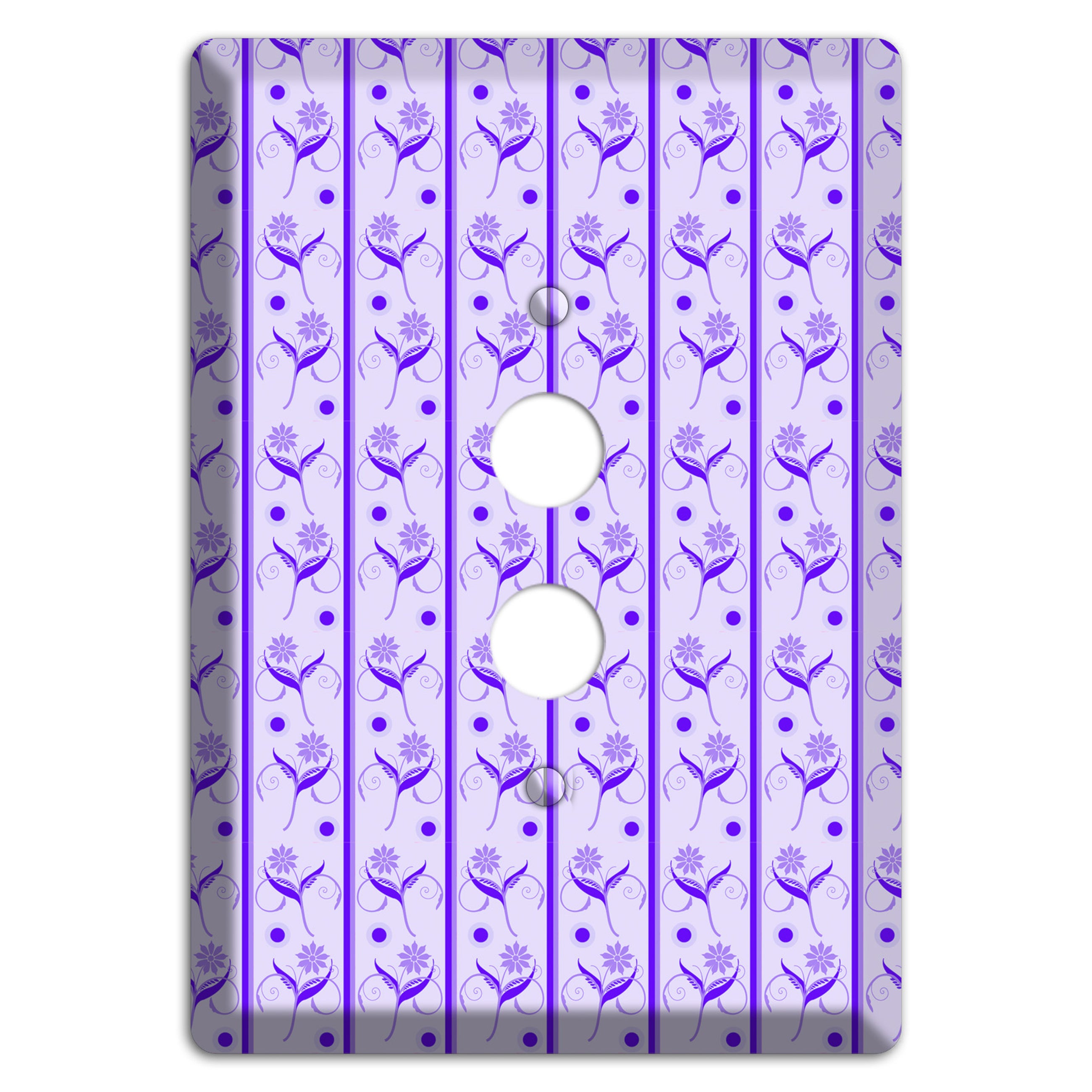 Purple Floral Pattern 1 Pushbutton Wallplate