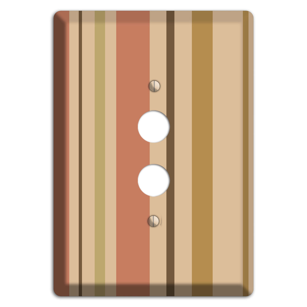Multi Dusty Pink Vertical Stripes 1 Pushbutton Wallplate