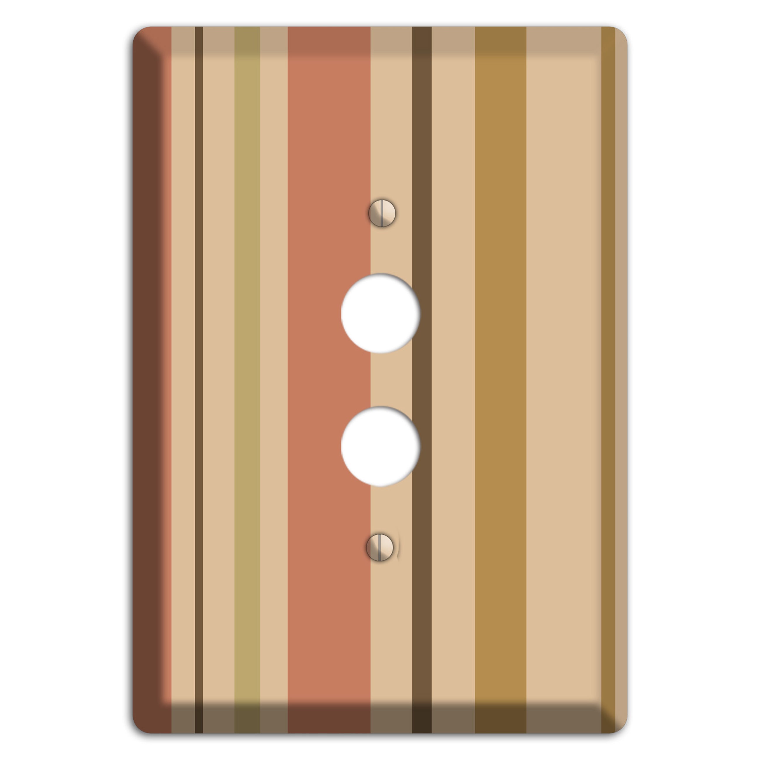Multi Dusty Pink Vertical Stripes 1 Pushbutton Wallplate