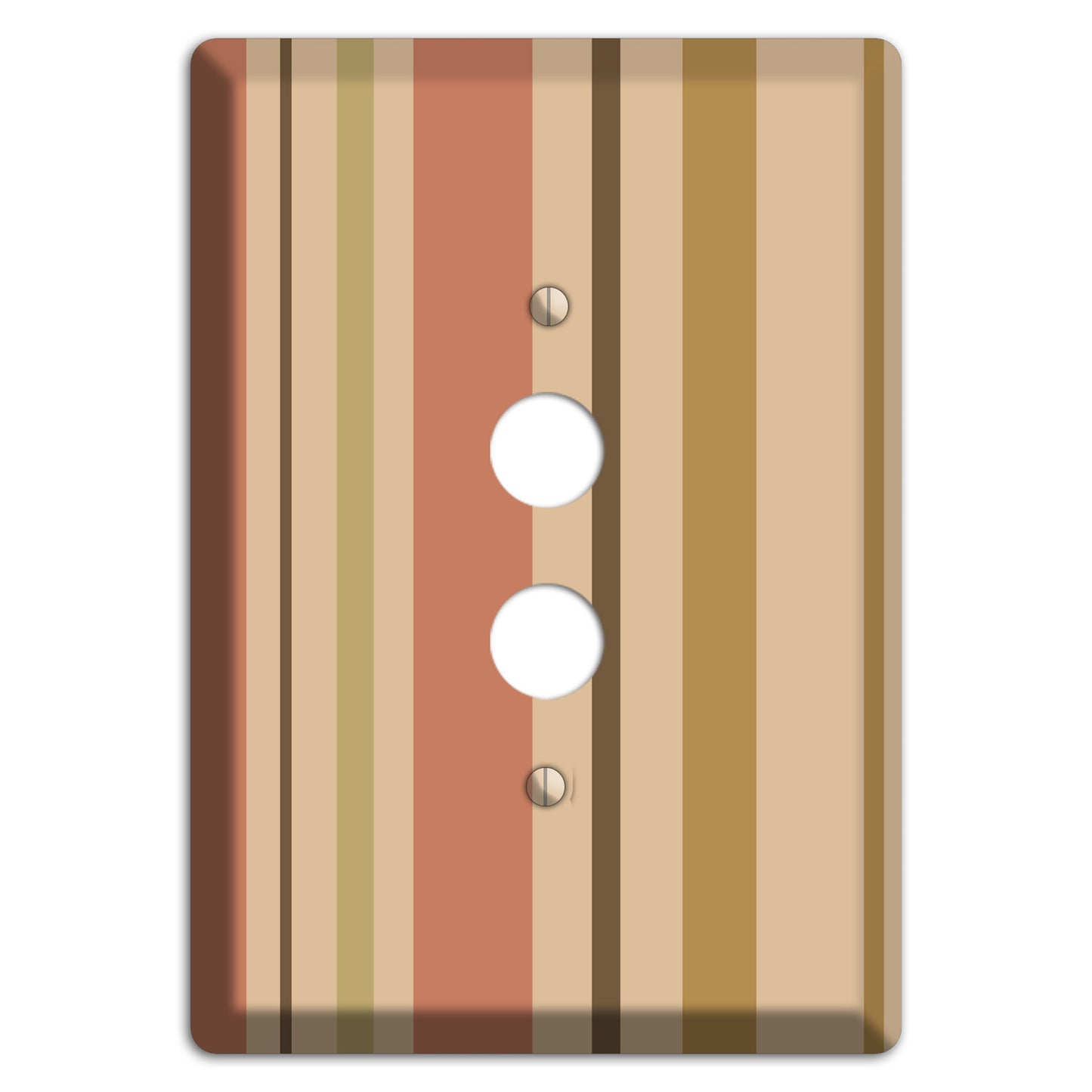 Multi Dusty Pink Vertical Stripes 1 Pushbutton Wallplate