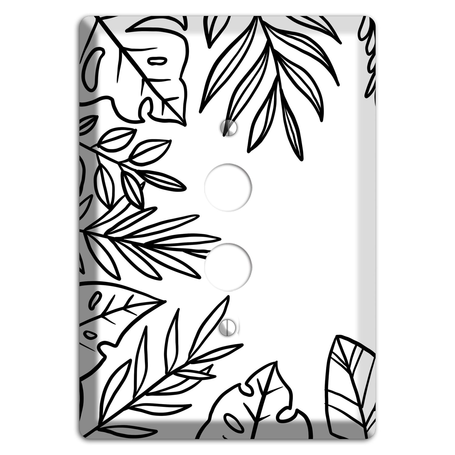 Hand-Drawn Leaves 4 1 Pushbutton Wallplate
