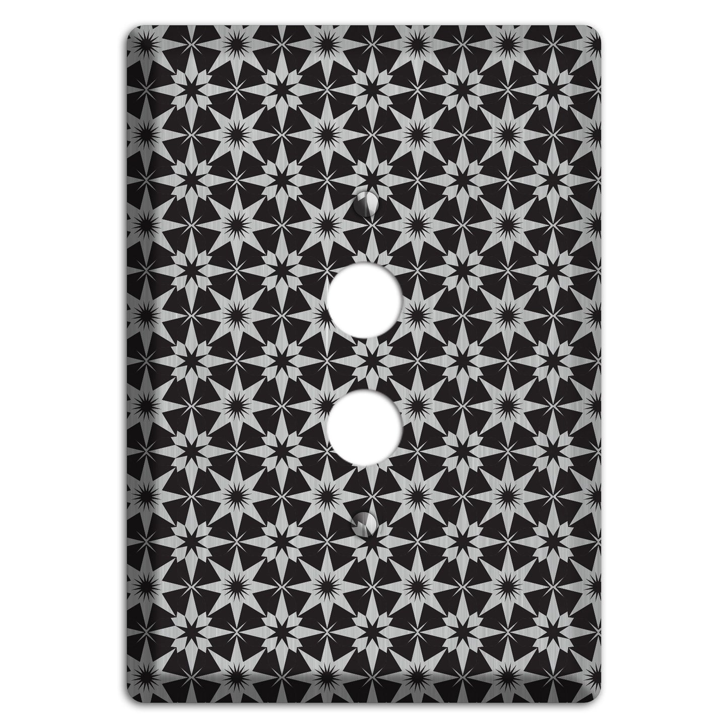 Black with Stainless Foulard 1 Pushbutton Wallplate