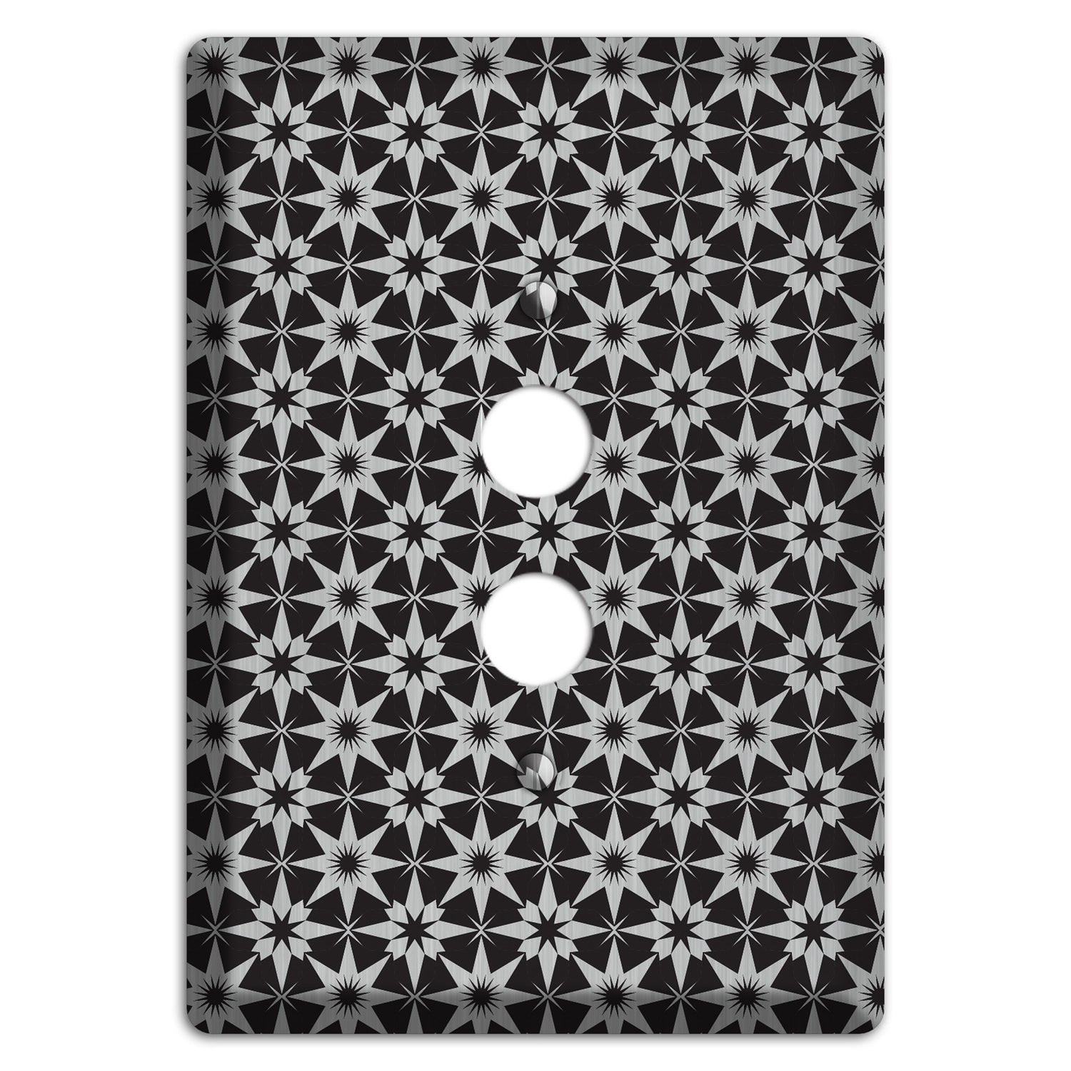 Black with Stainless Foulard 1 Pushbutton Wallplate