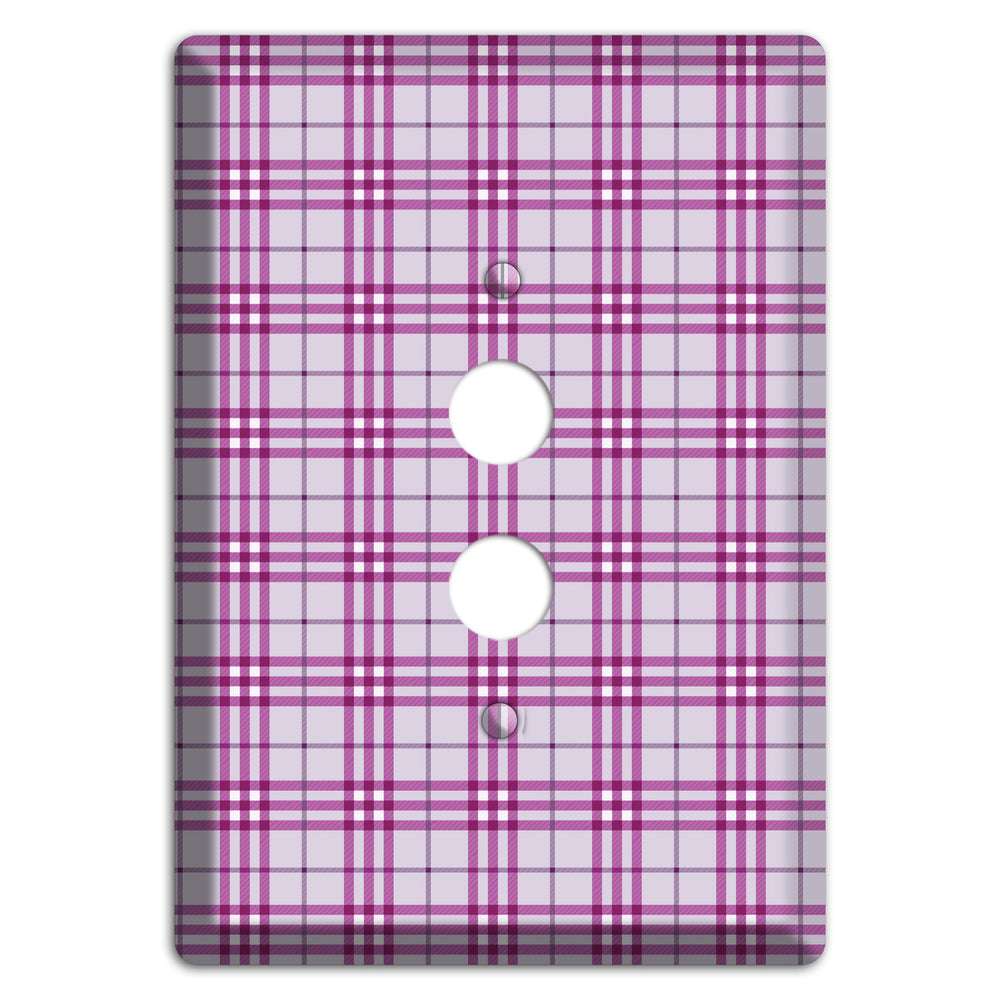 Purple Plaid 1 Pushbutton Wallplate