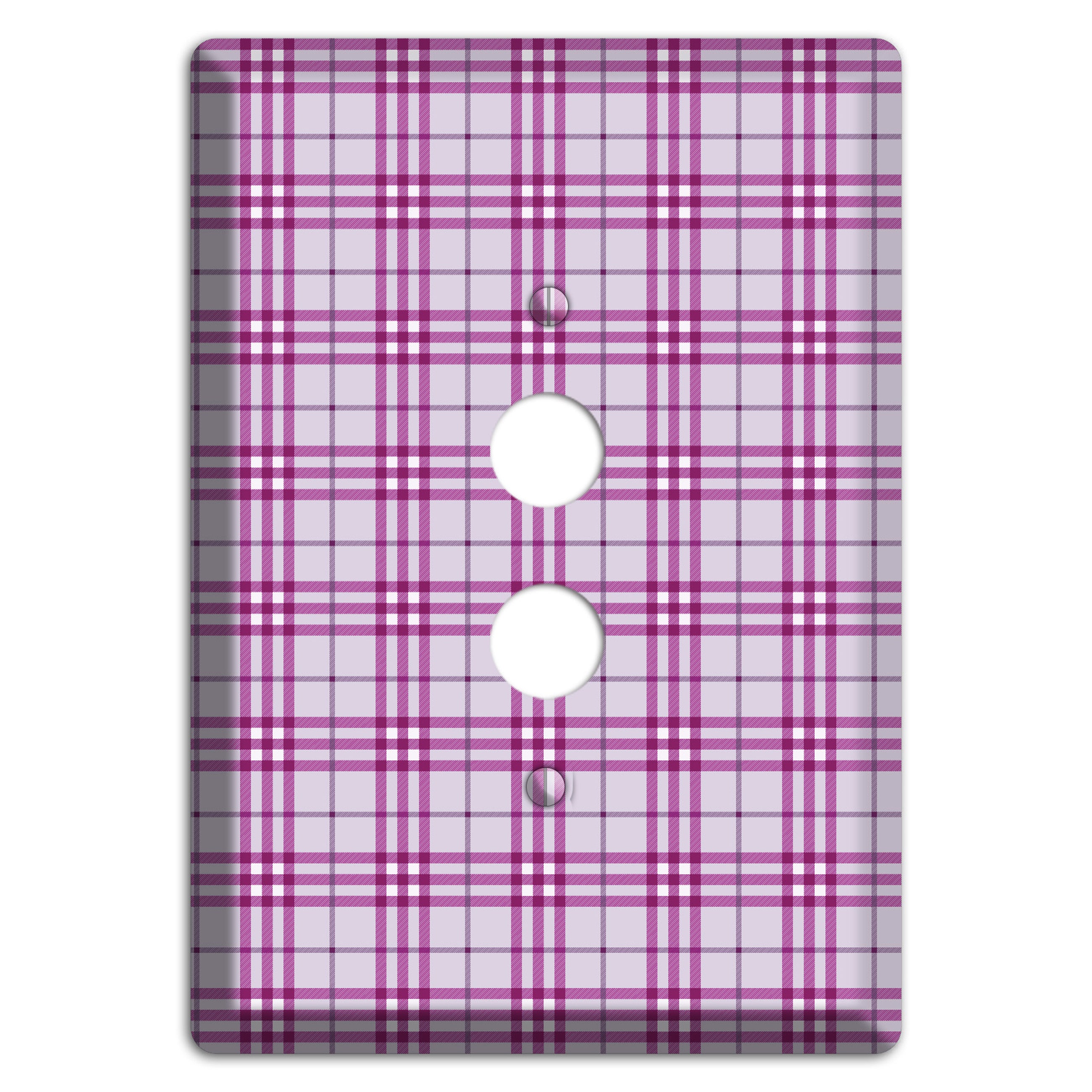 Purple Plaid 1 Pushbutton Wallplate