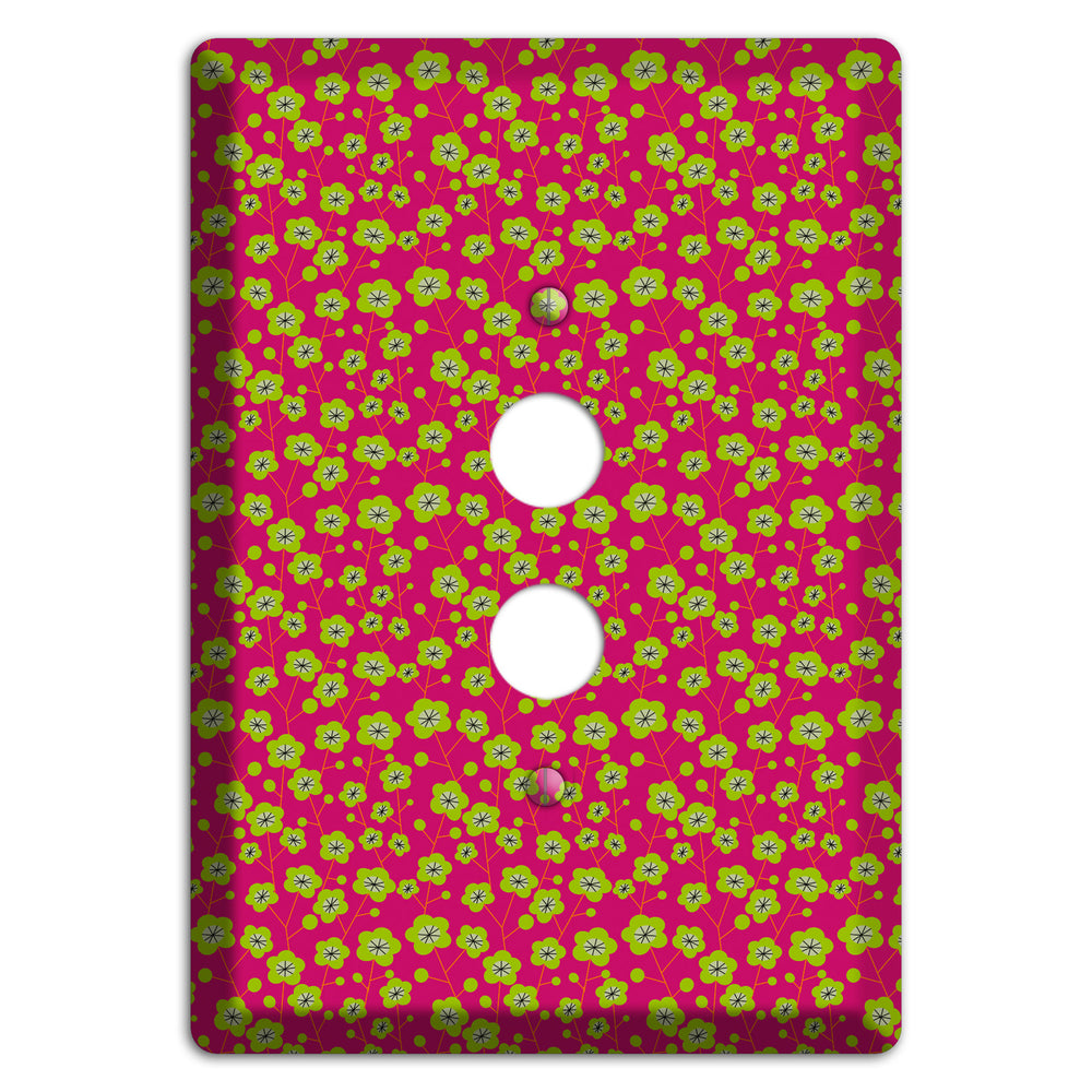 Fuschia and Yellow Calico 1 Pushbutton Wallplate
