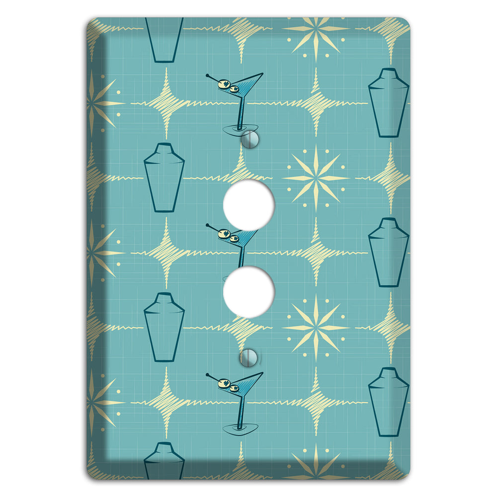 Blue Shaker and Martini 1 Pushbutton Wallplate