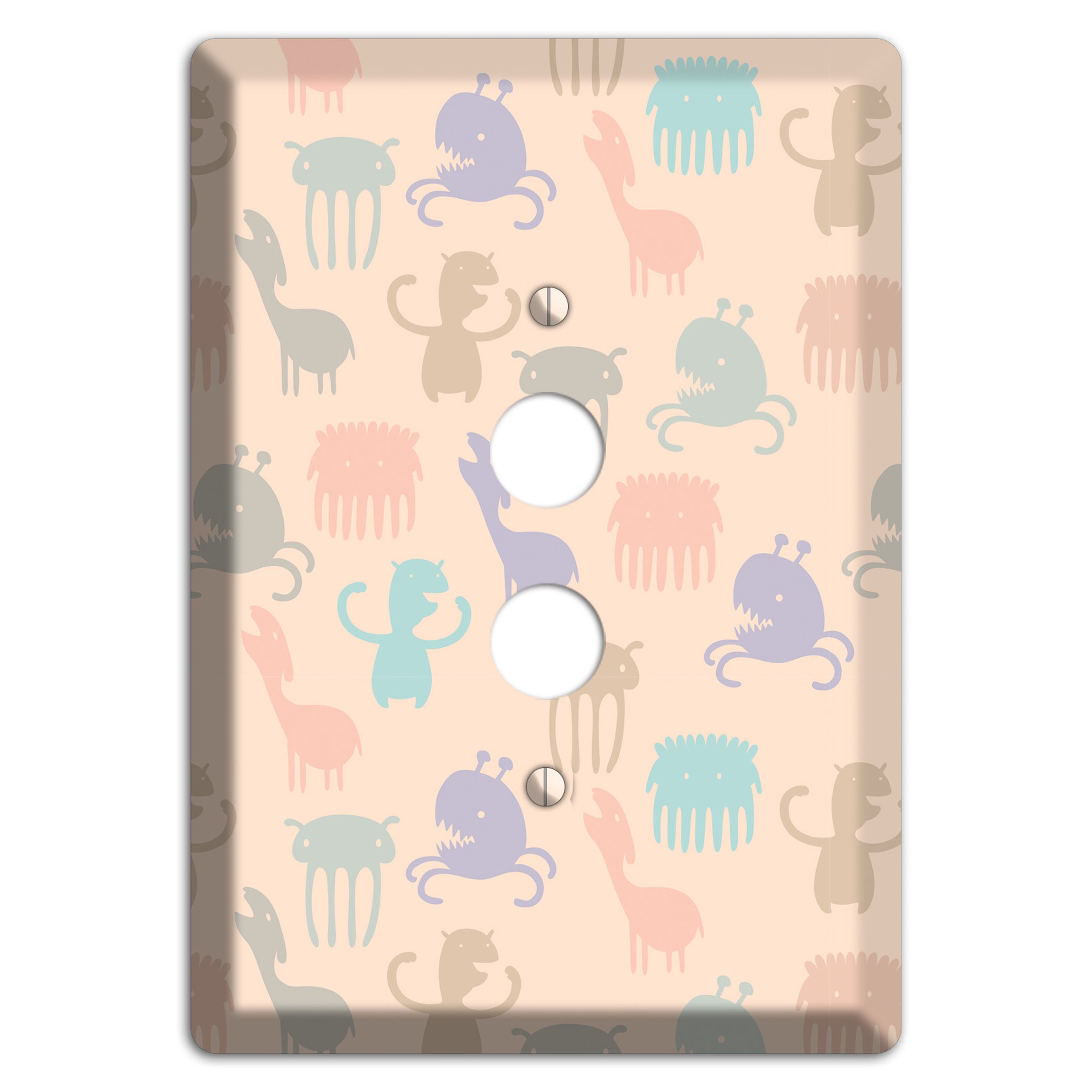 Green Grunge Floral Contour 1 Pushbutton Wallplate