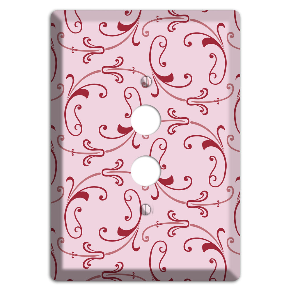 Pink Victorian Sprig 1 Pushbutton Wallplate