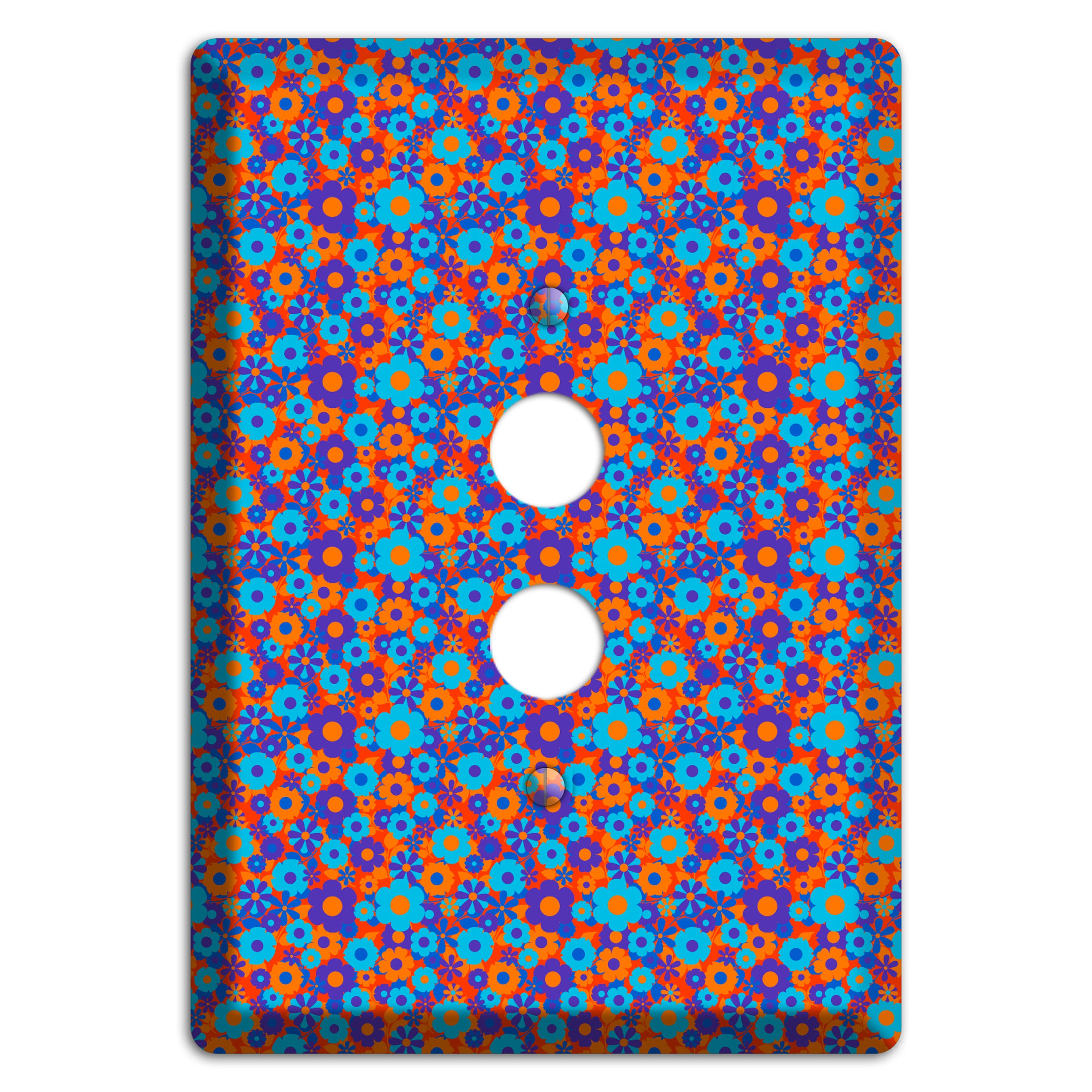 Blue Purple Calico 1 Pushbutton Wallplate