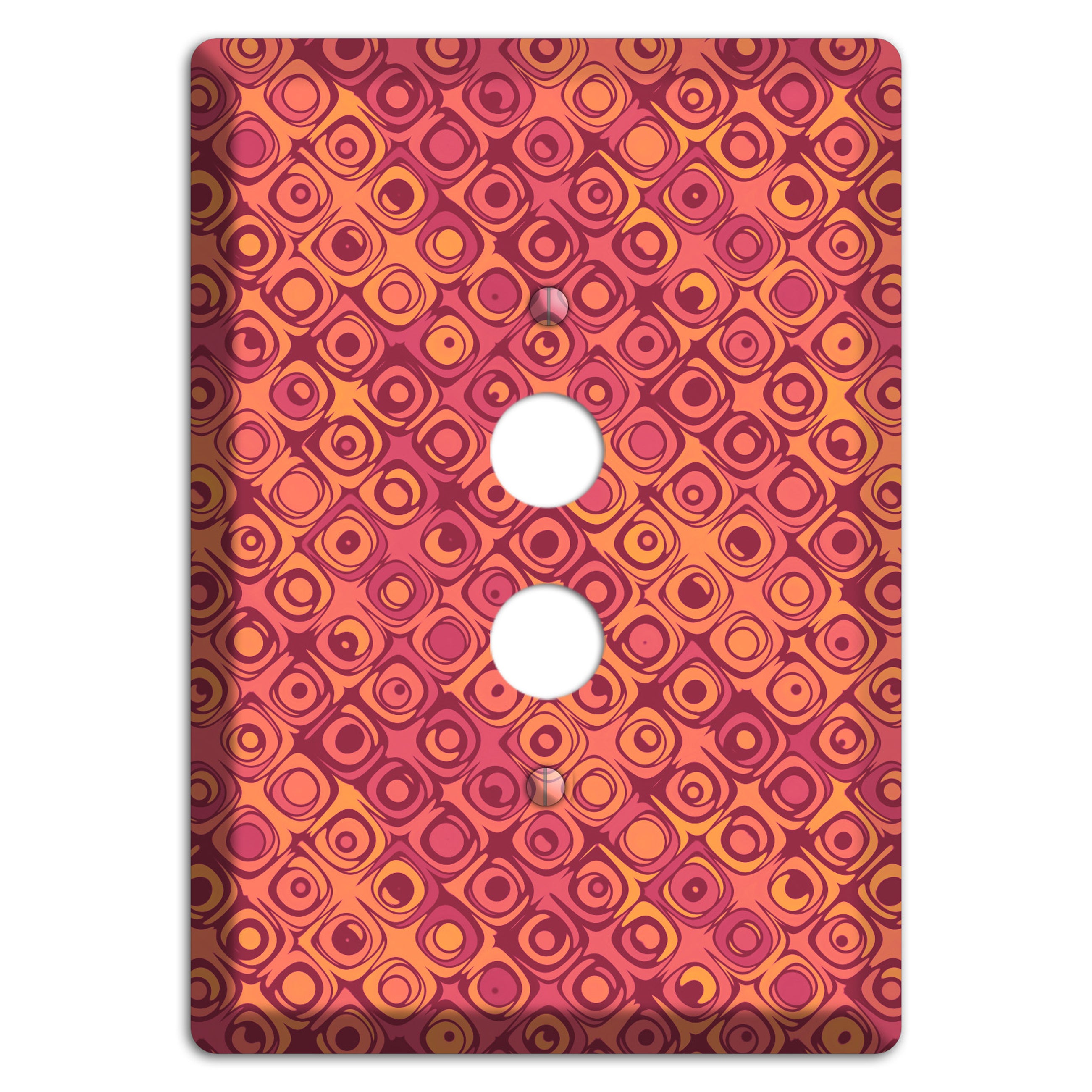 Coral Grunge Retro Circles 1 Pushbutton Wallplate