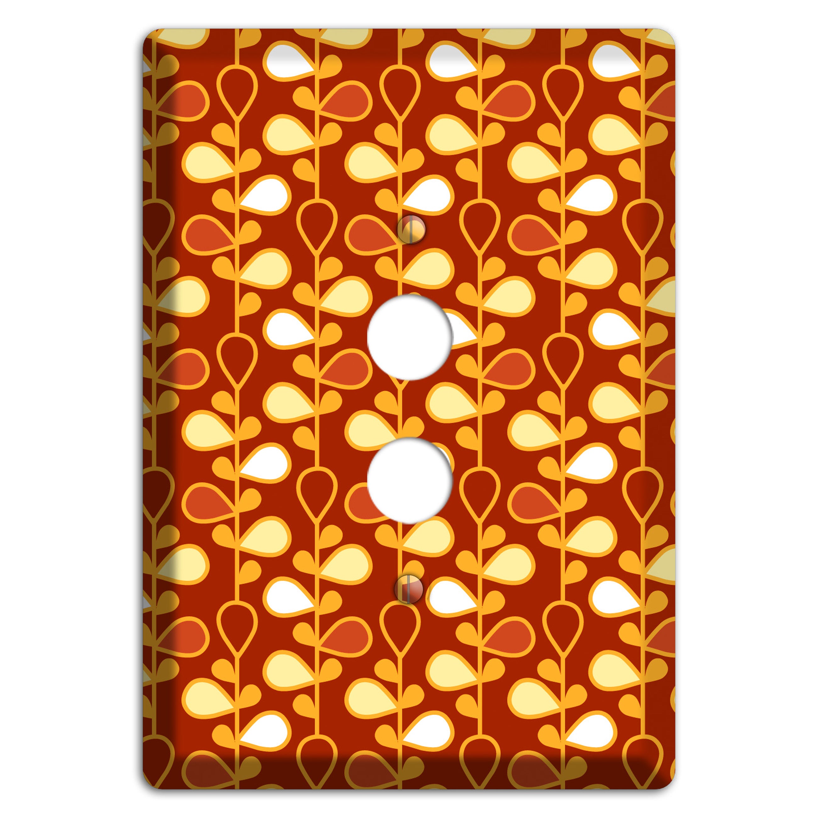 Red with Orange and Yellow Drop and Vine 1 Pushbutton Wallplate