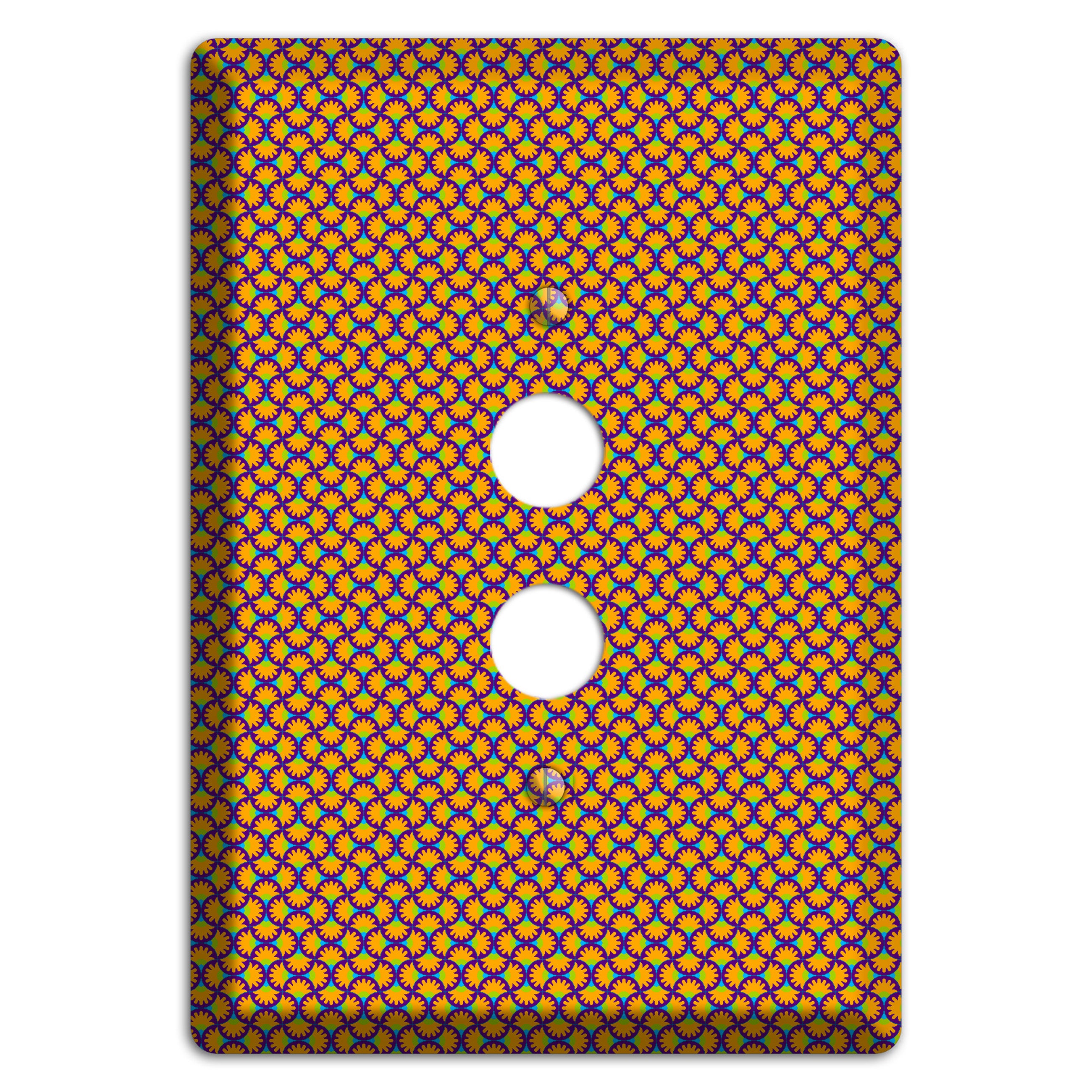 Purple Orange Green Scallop Translation 1 Pushbutton Wallplate