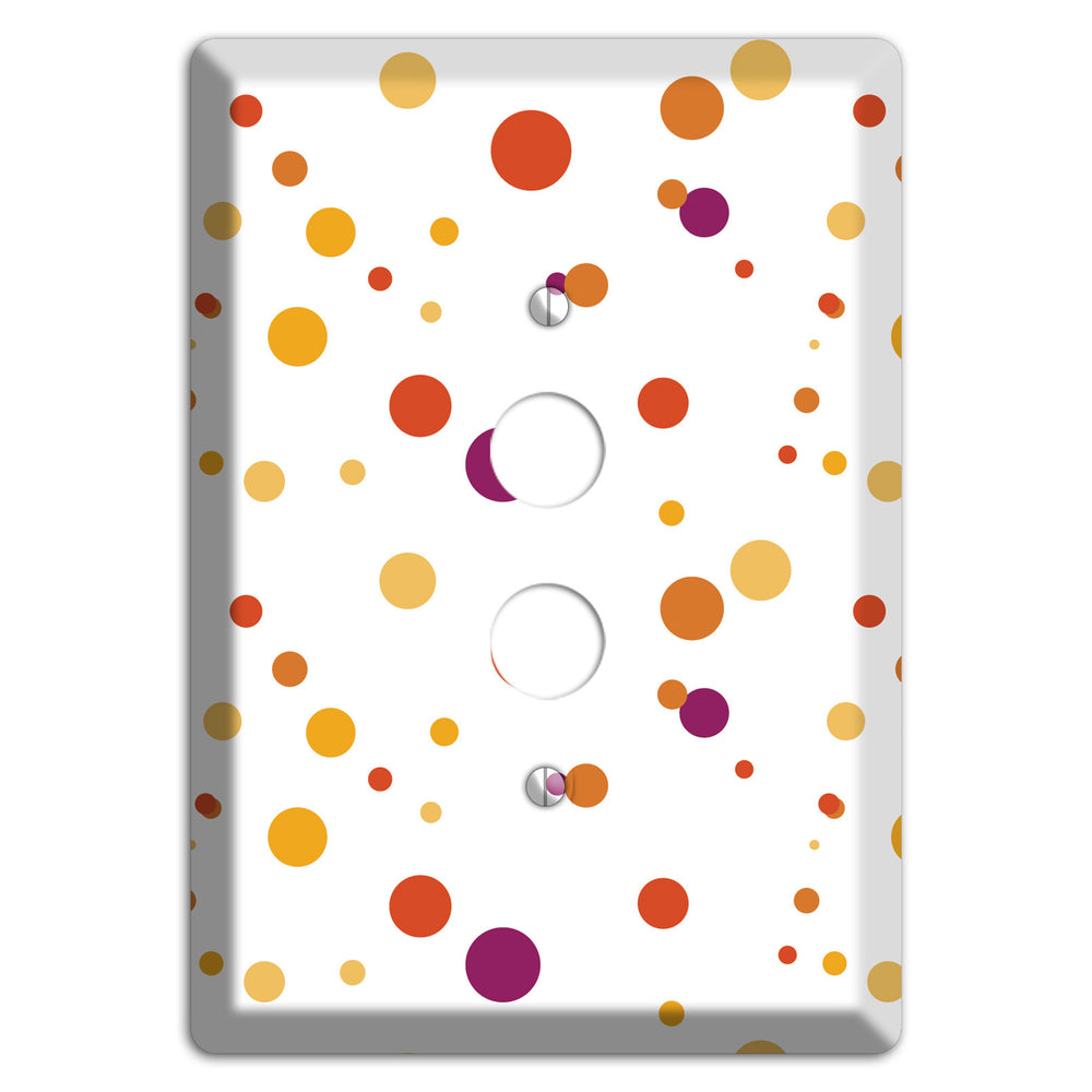 White with Multi Red and Umber Small Dots 1 Pushbutton Wallplate