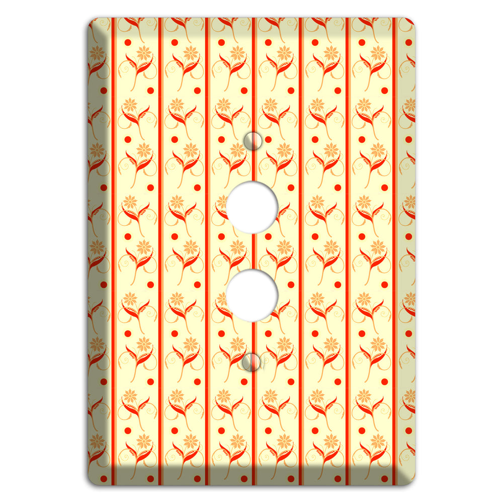 Yellow Floral Pattern 1 Pushbutton Wallplate