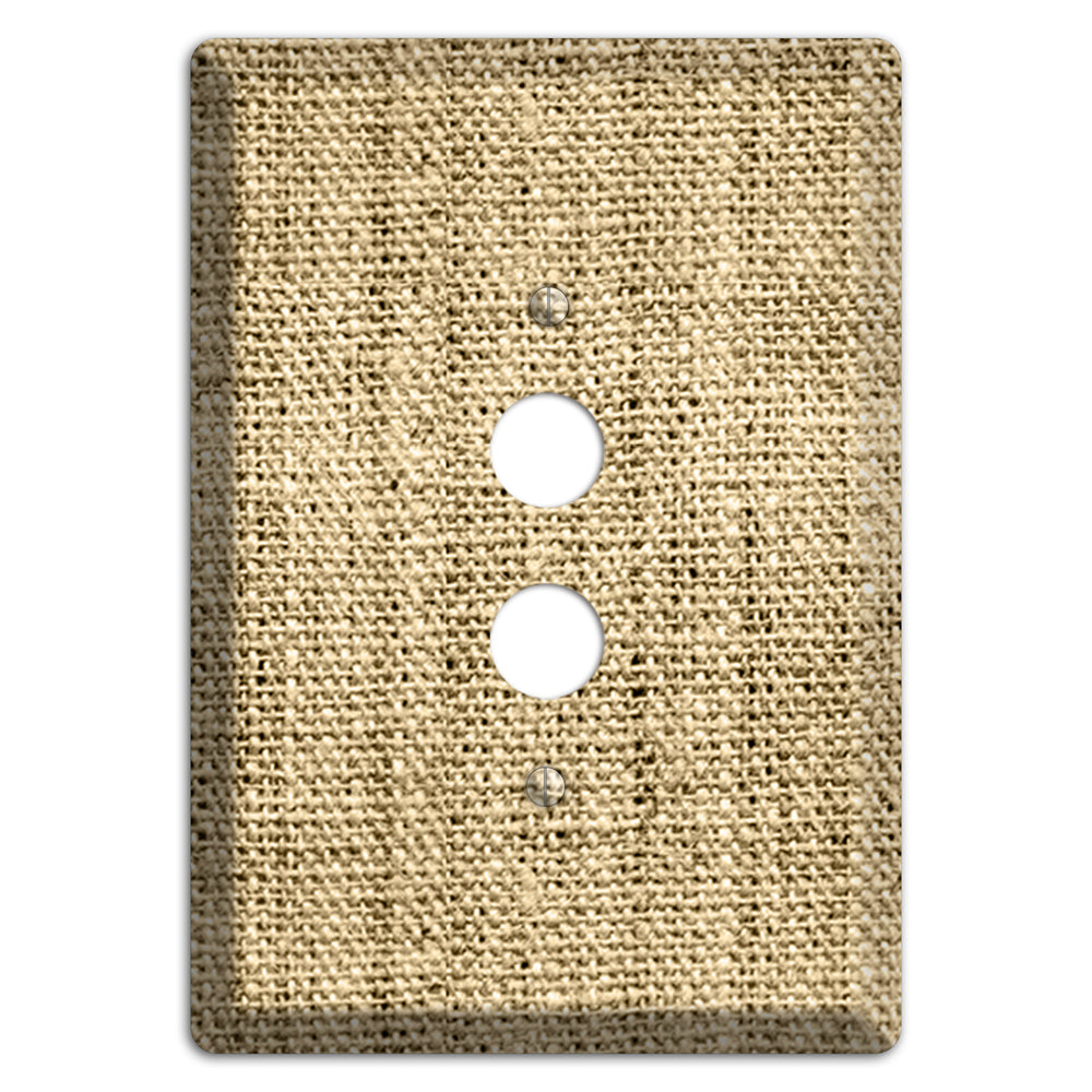 Indian Khaki Burlap 1 Pushbutton Wallplate