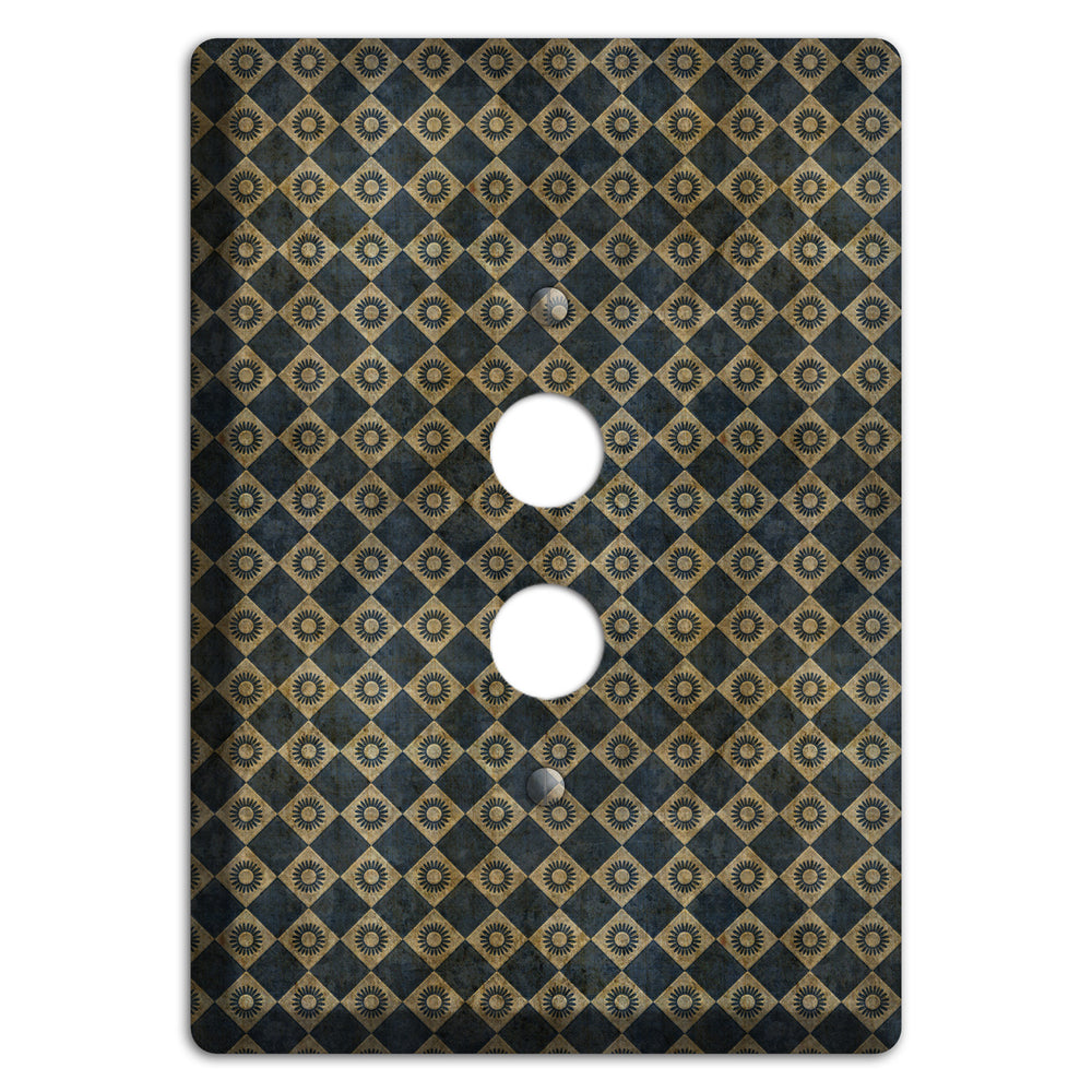 Black and Grey Diamond Circles 1 Pushbutton Wallplate