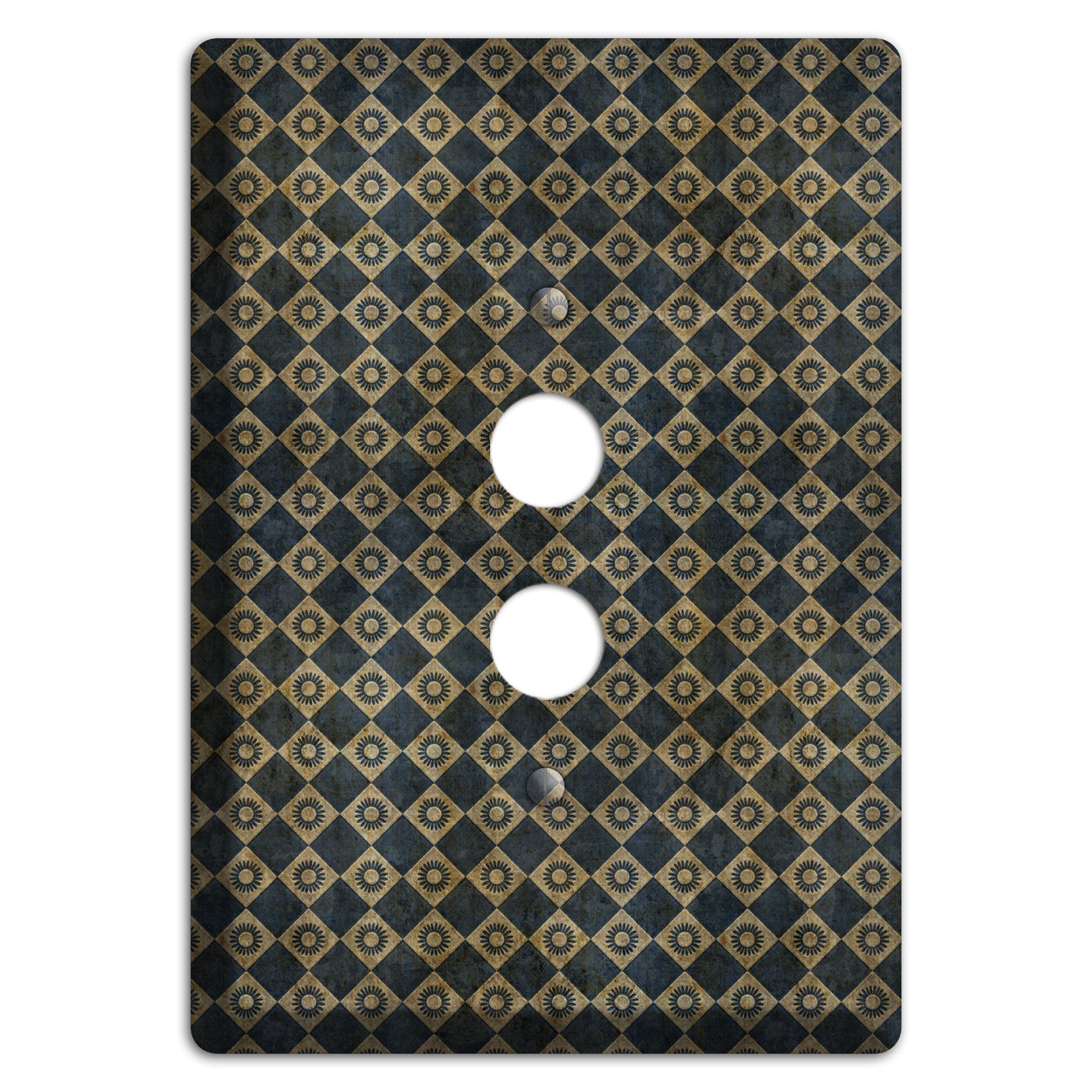 Black and Grey Diamond Circles 1 Pushbutton Wallplate