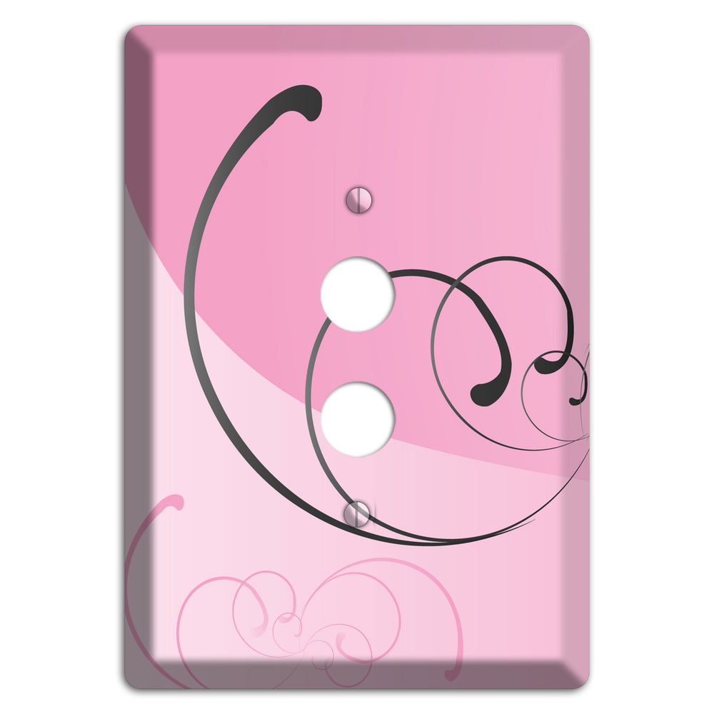 Pink Swoop 1 Pushbutton Wallplate