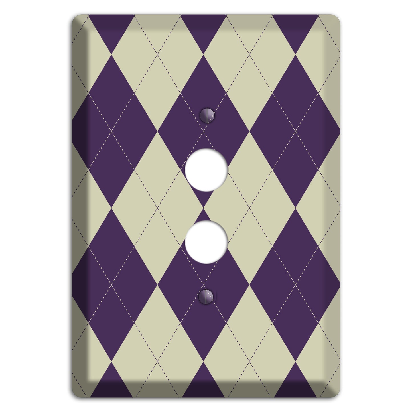 Purple and Tan Argyle 1 Pushbutton Wallplate