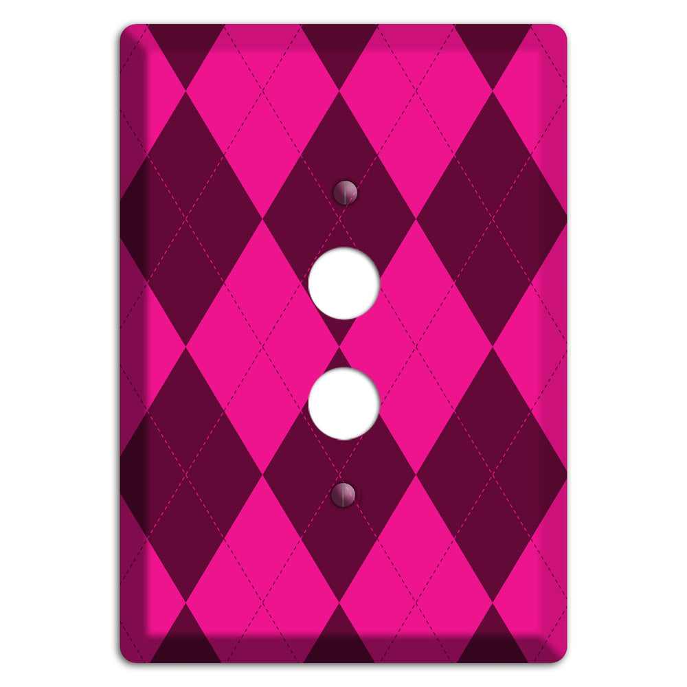 Fuschia Argyle 1 Pushbutton Wallplate