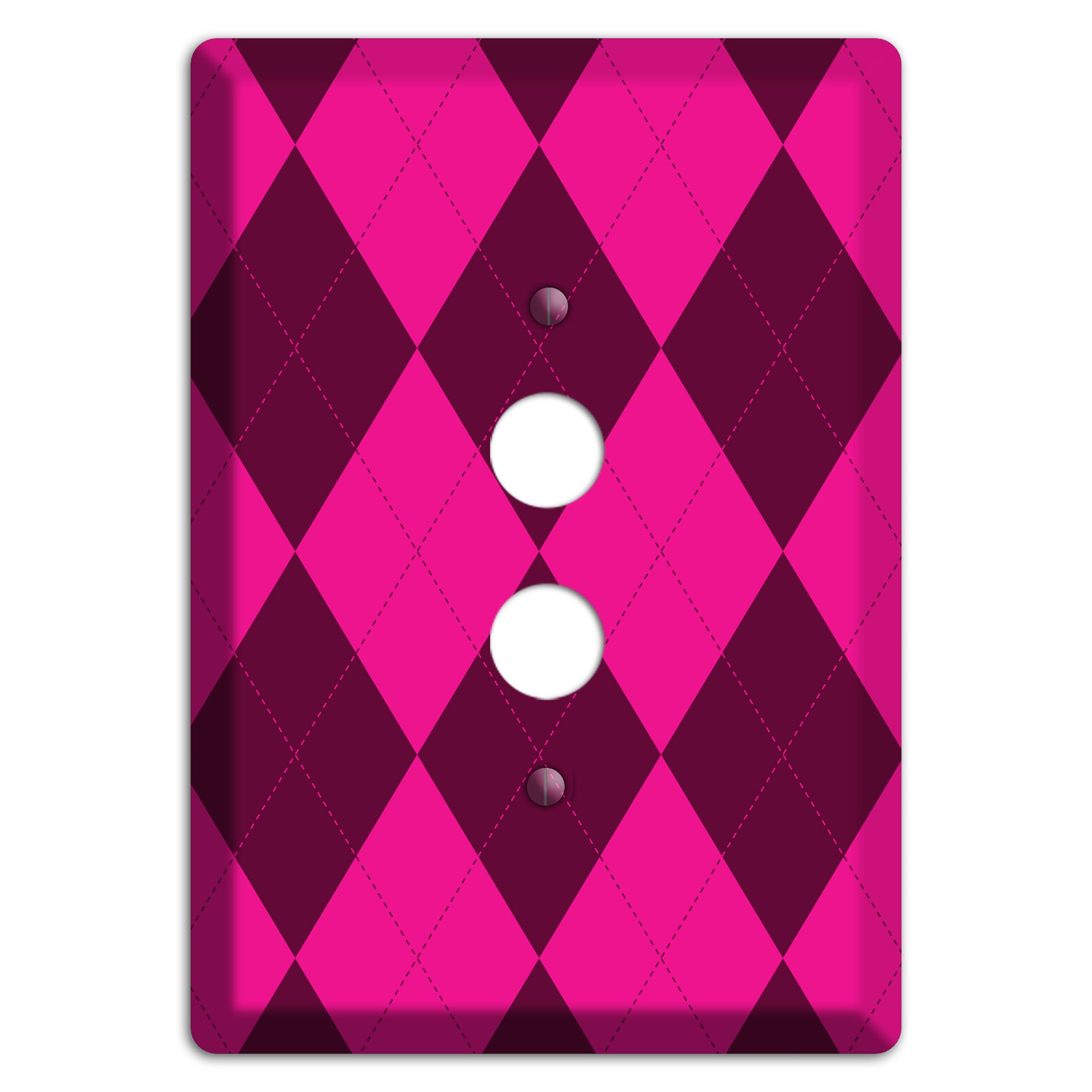 Fuschia Argyle 1 Pushbutton Wallplate