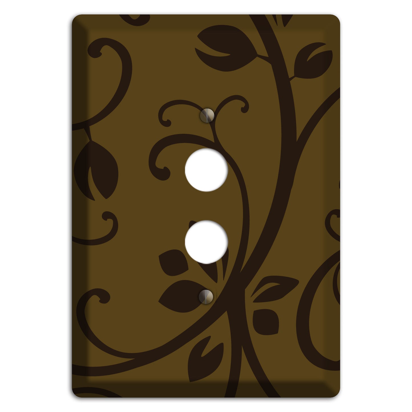 Brown Bud Sprig 1 Pushbutton Wallplate