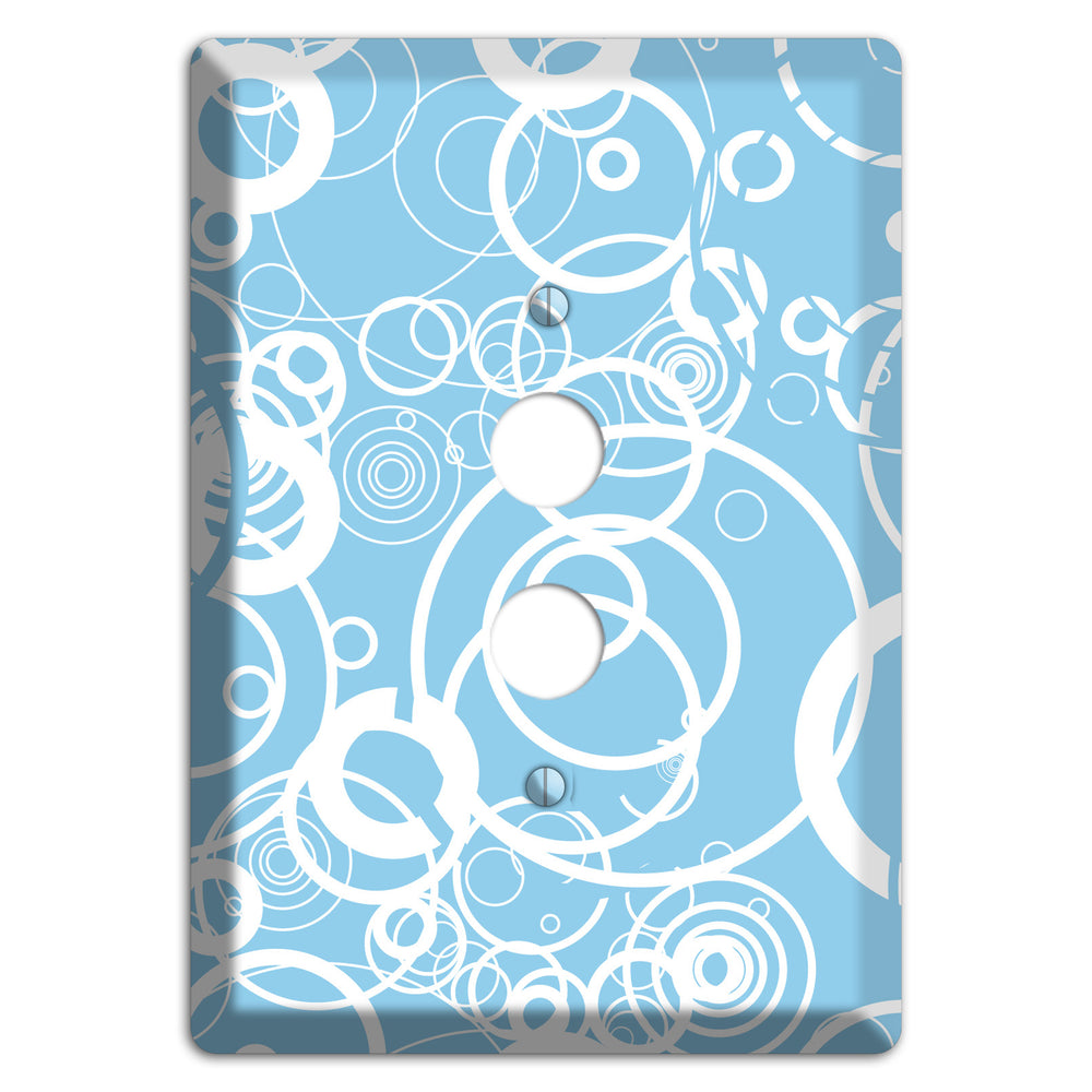 Light Blue Circles 1 Pushbutton Wallplate