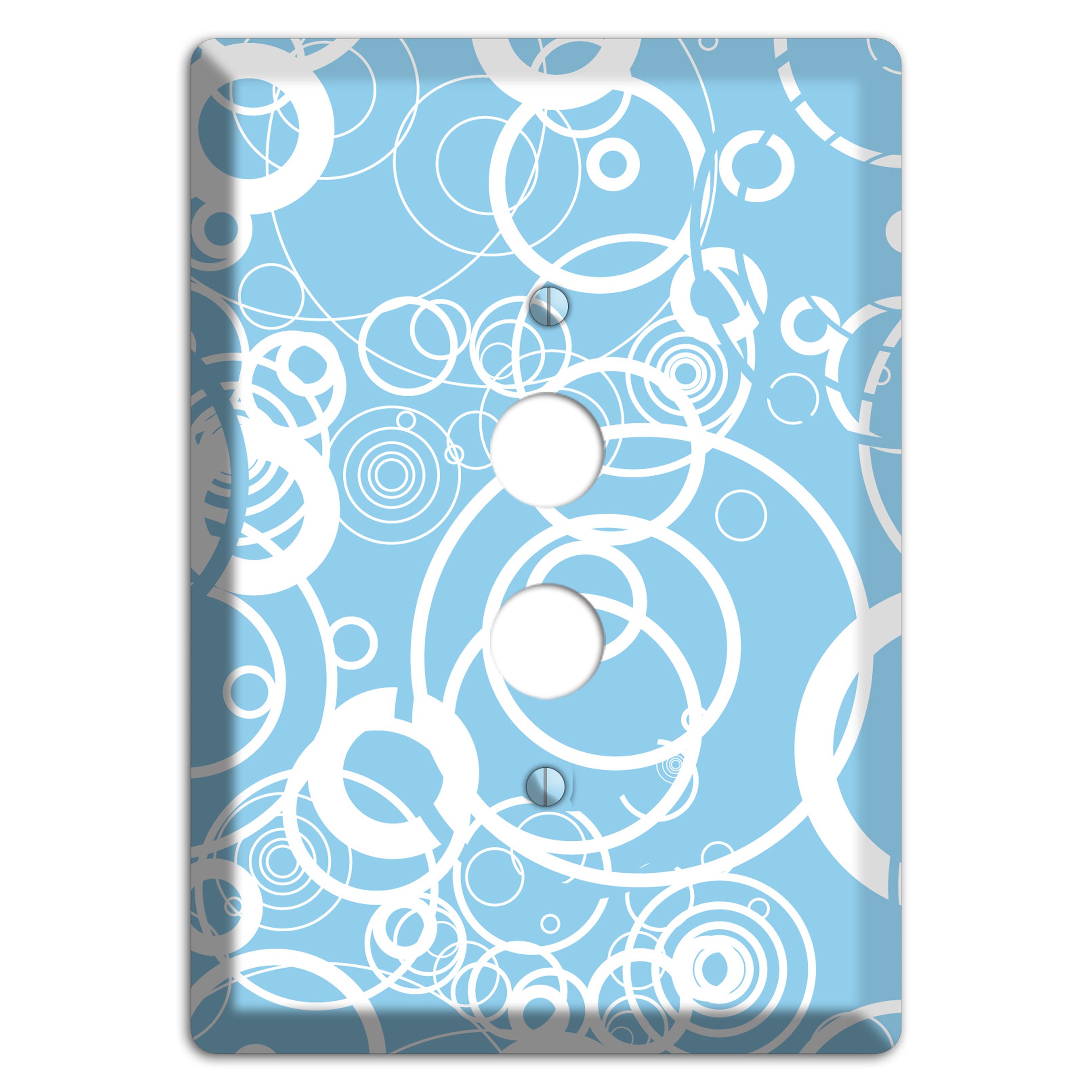 Light Blue Circles 1 Pushbutton Wallplate