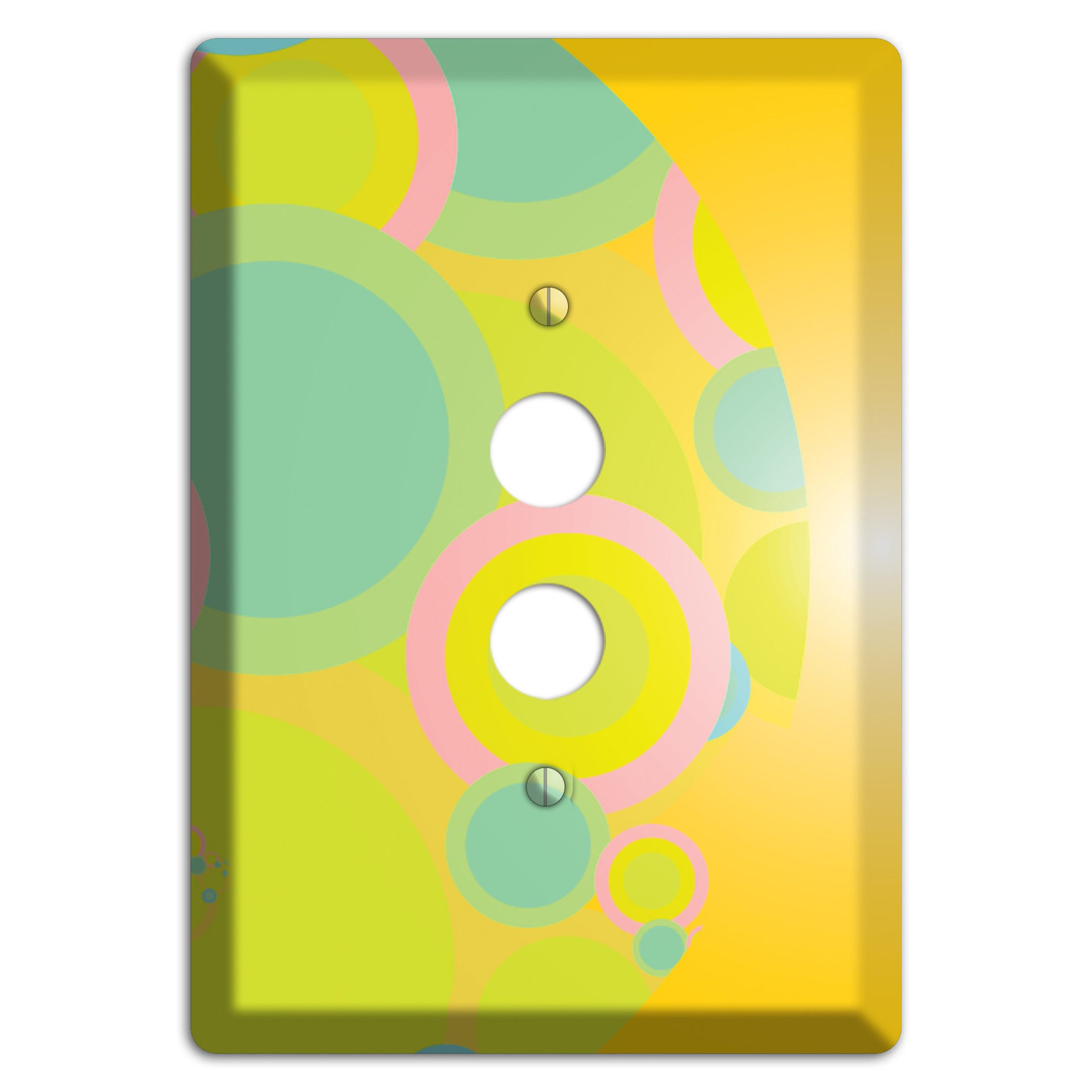 Yellow Circles 1 Pushbutton Wallplate
