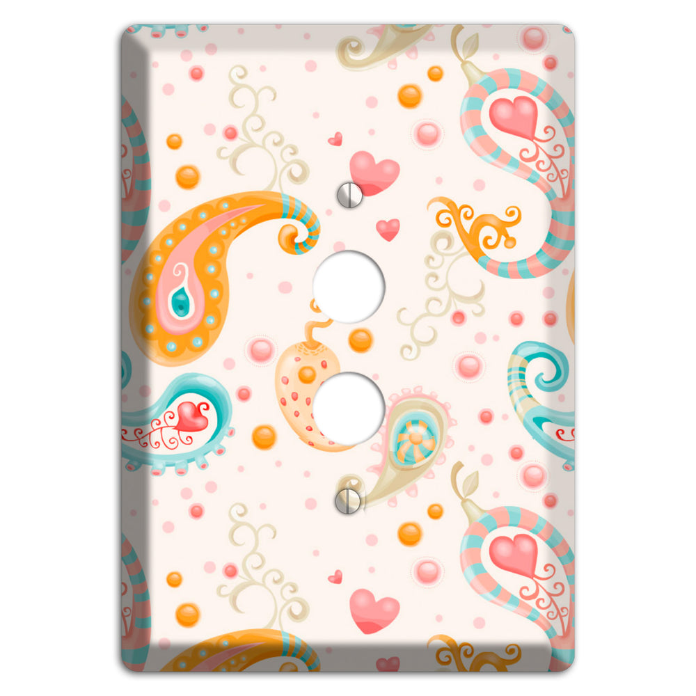 Multi Color Paisley 1 Pushbutton Wallplate