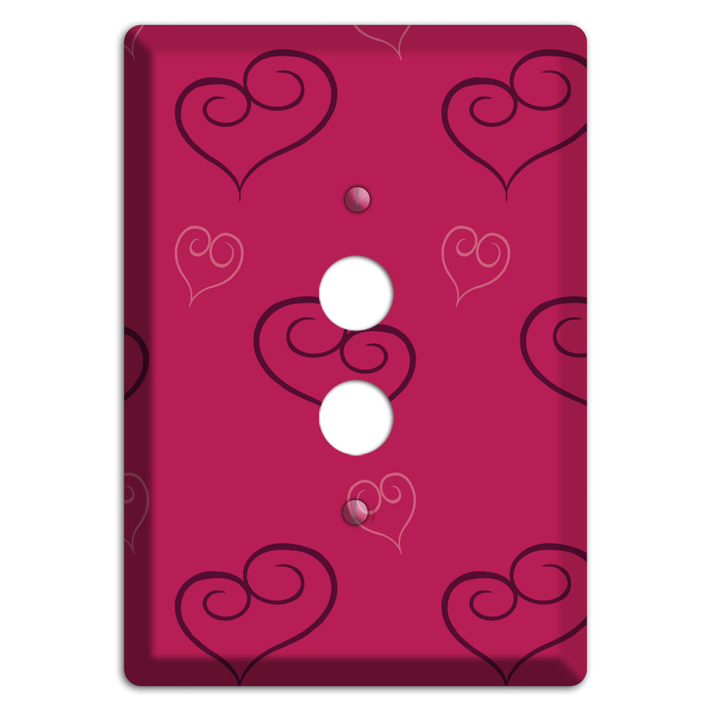 Fuschia Scroll Heart 2 1 Pushbutton Wallplate