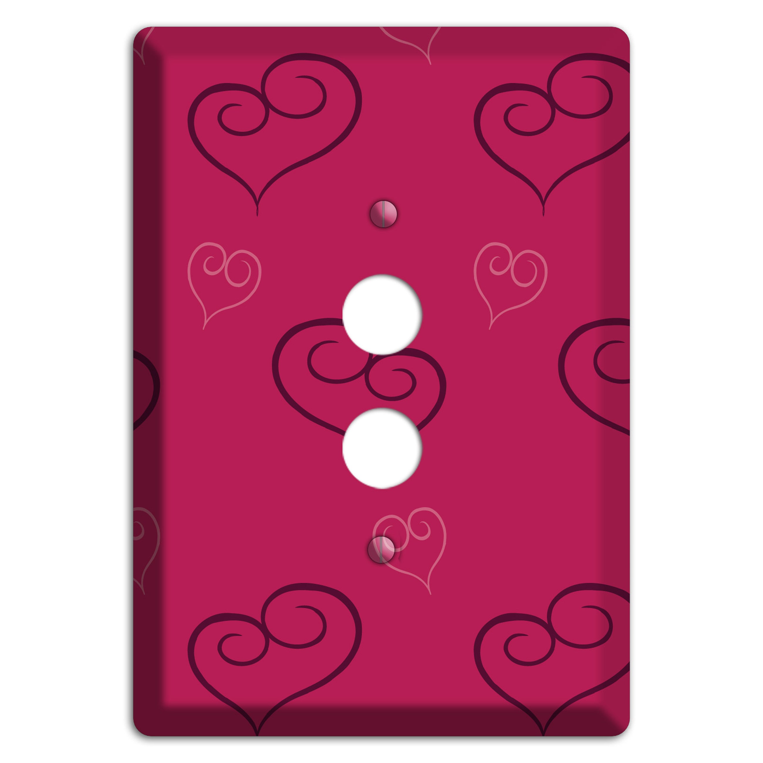 Fuschia Scroll Heart 2 1 Pushbutton Wallplate