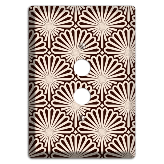 Black and White Deco Scallop Fans 1 Pushbutton Wallplate