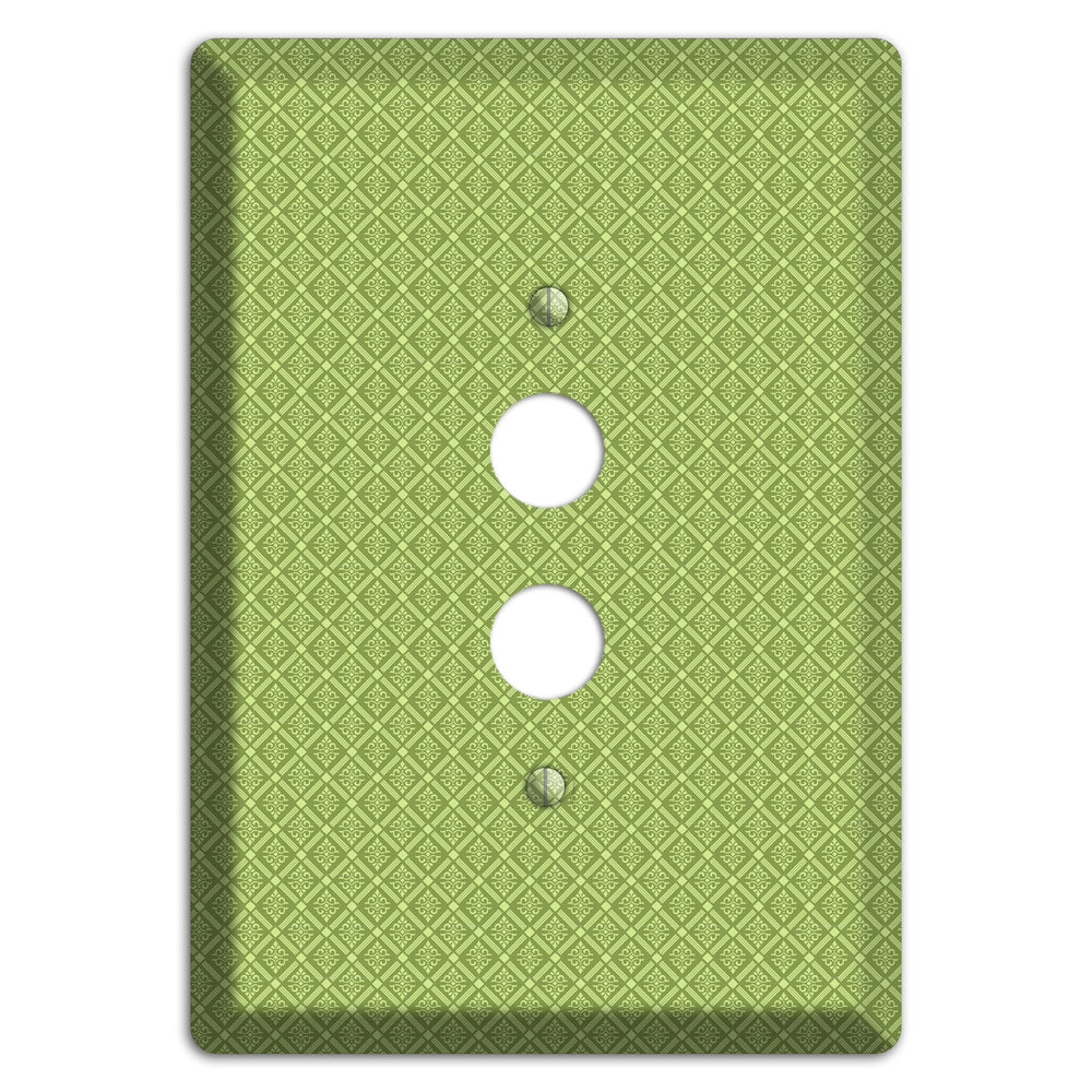 Small Green Damask Diamonds 1 Pushbutton Wallplate