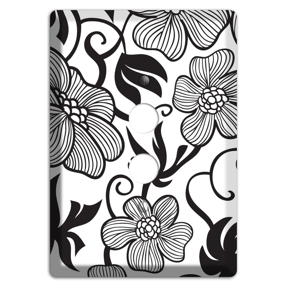 White with Black Tropical 1 Pushbutton Wallplate