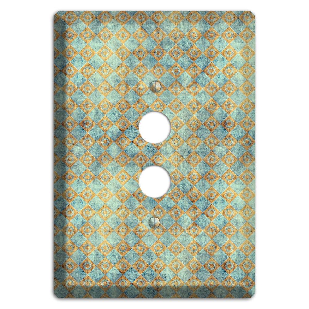 Green and Beige Diamond Circles 1 Pushbutton Wallplate