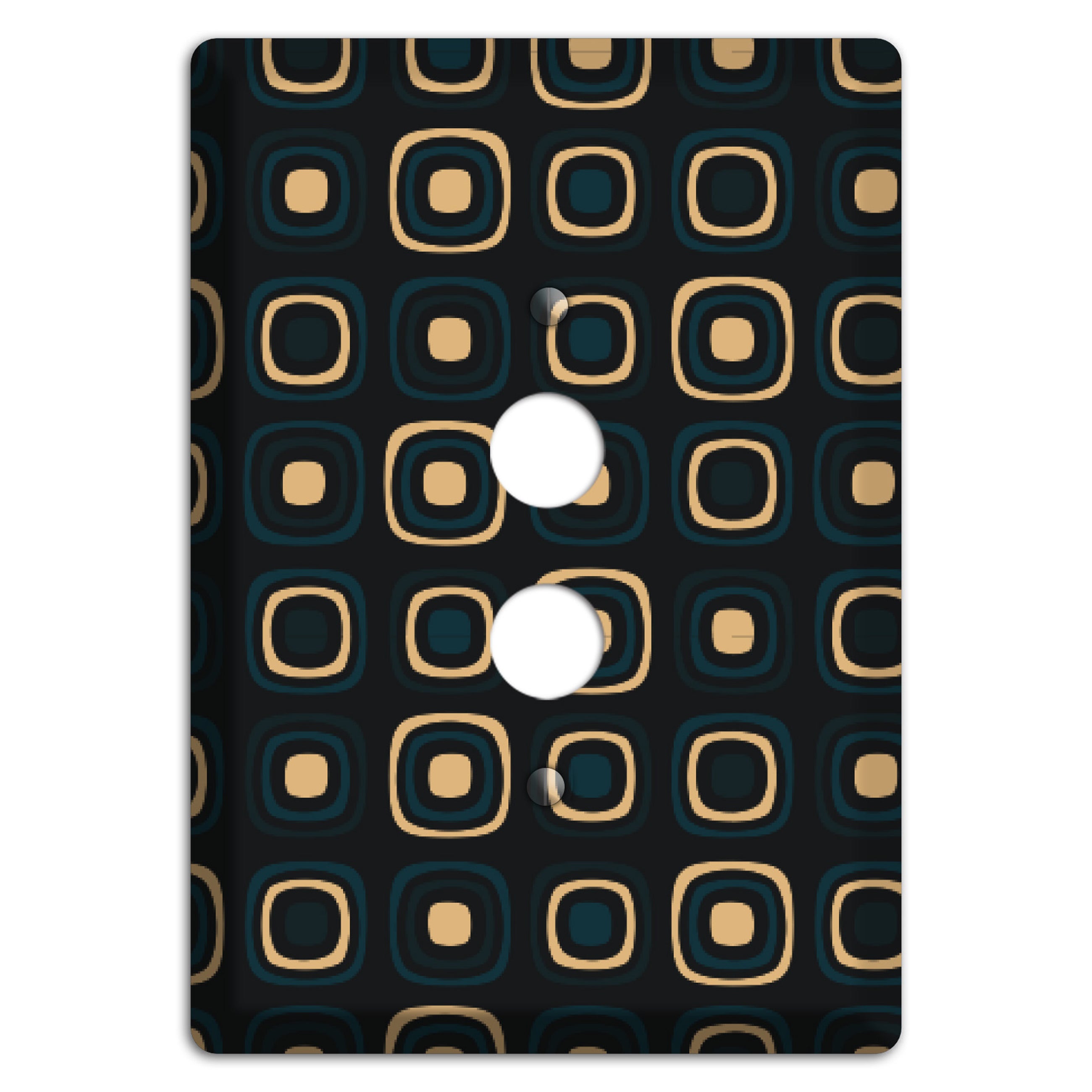 Black and Yellow Rounded Squares 1 Pushbutton Wallplate